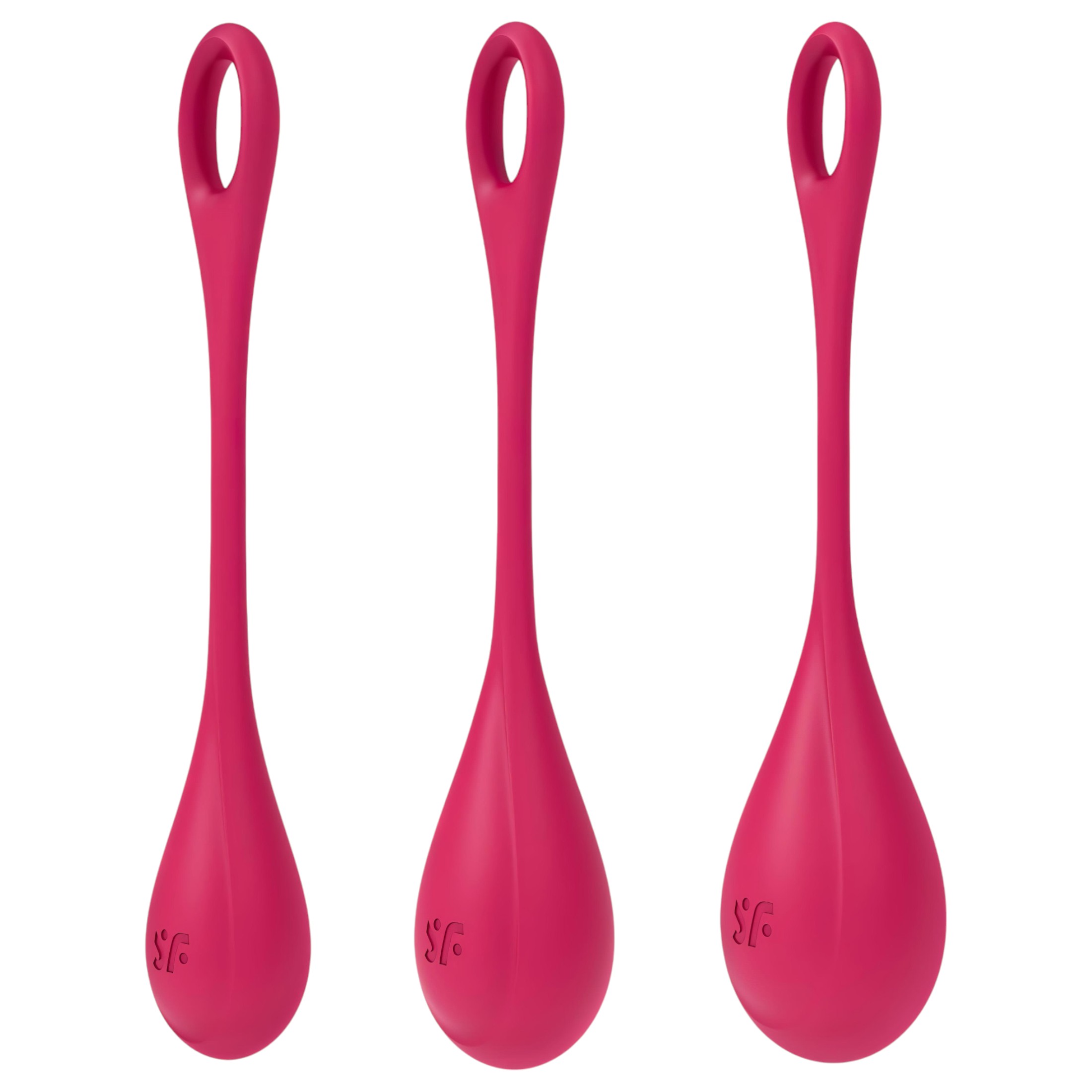Satisfyer Yoni Power 1 – gésagolyó szett – piros (3 részes)