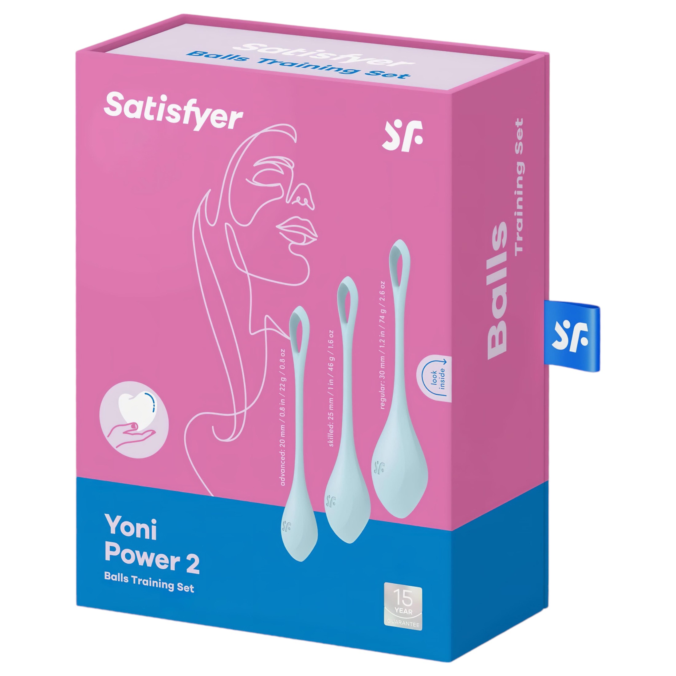 Satisfyer Yoni Power 2 – gésagolyó szett – kék (3 részes)
