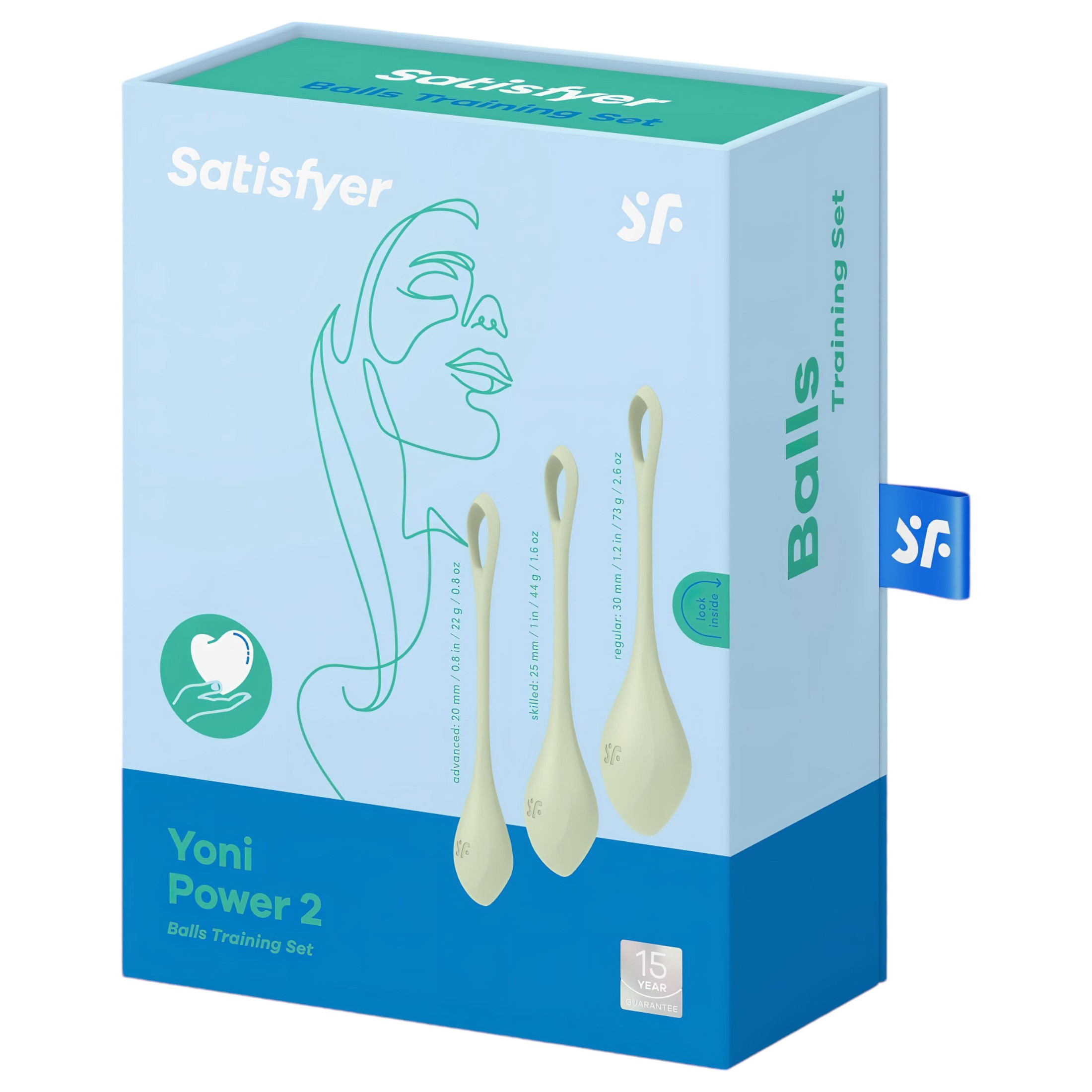 Satisfyer Yoni Power 2 – gésagolyó szett – zöld (3 részes)