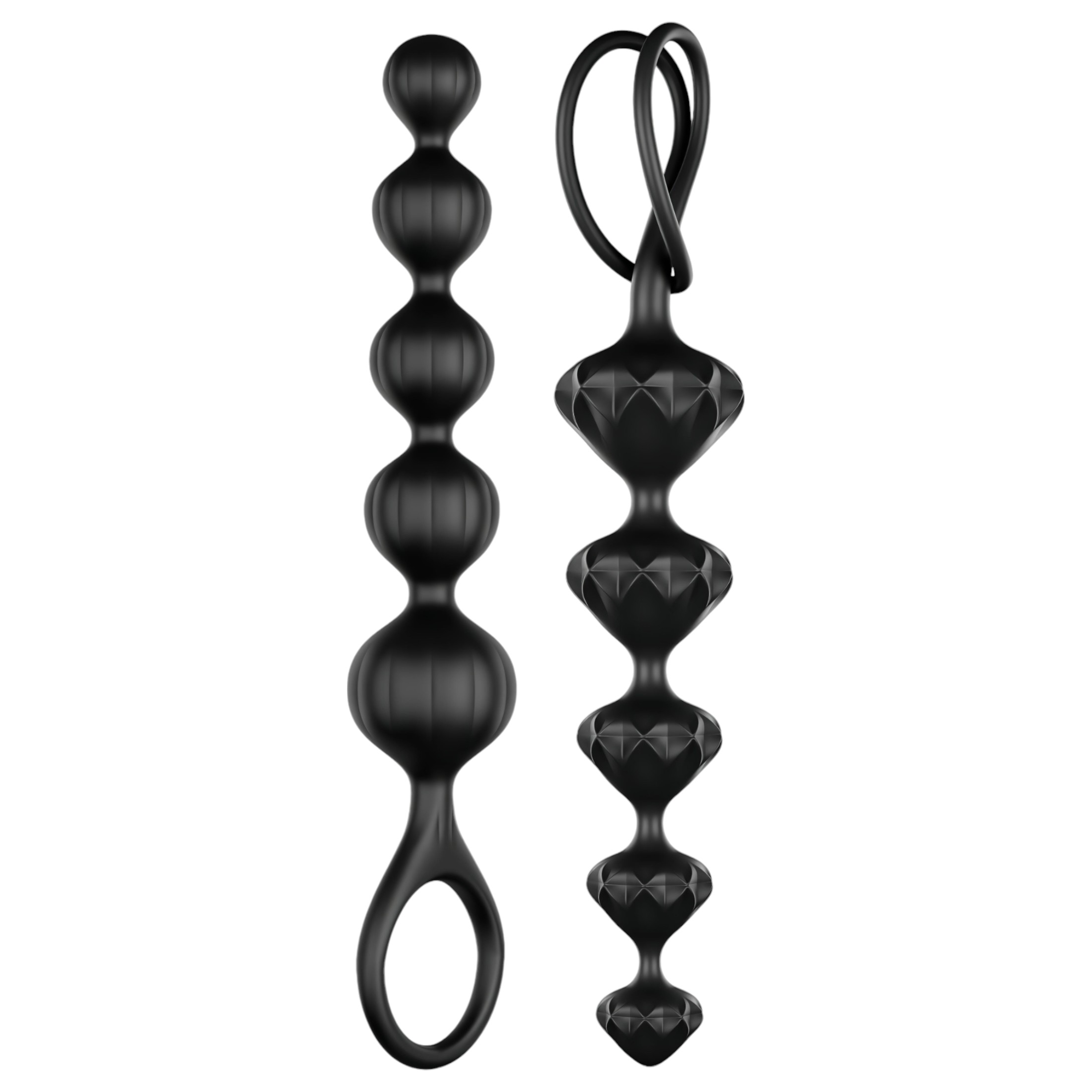 Satisfyer Love Beads – gyöngyös anál dildó szett (fekete)