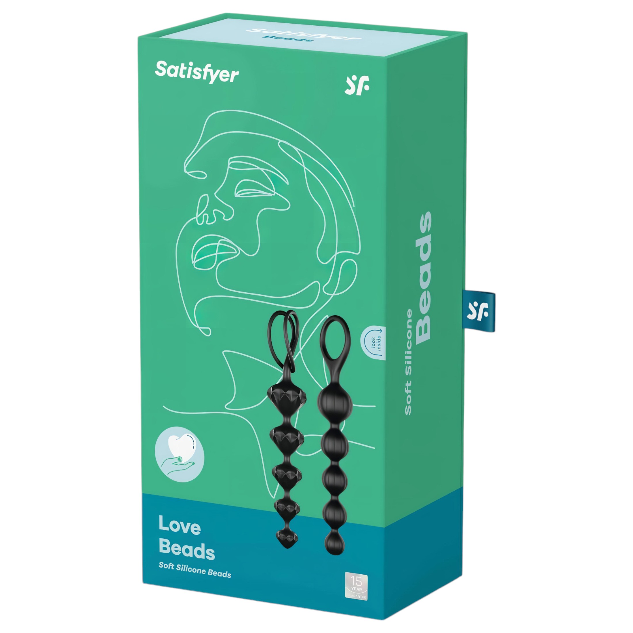 Satisfyer Love Beads – gyöngyös anál dildó szett (fekete)