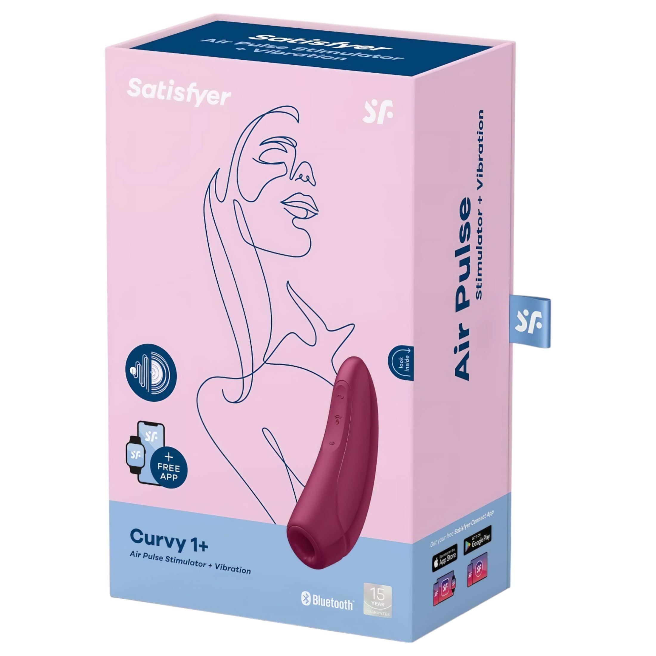 Satisfyer Curvy 1+ – okos léghullámos csiklóizgató (piros)