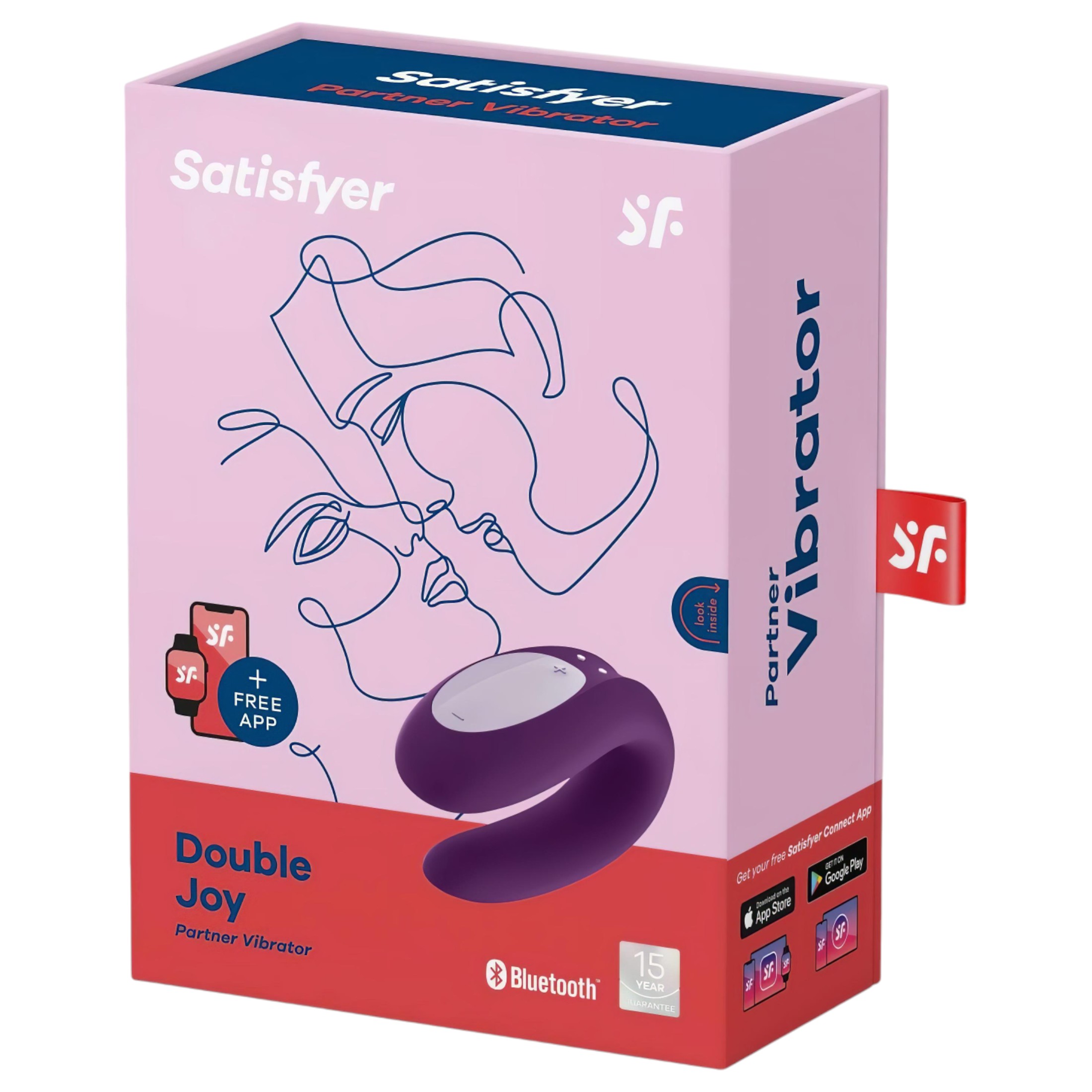 / Satisfyer Double Joy – okos, vízálló párvibrátor (lila)