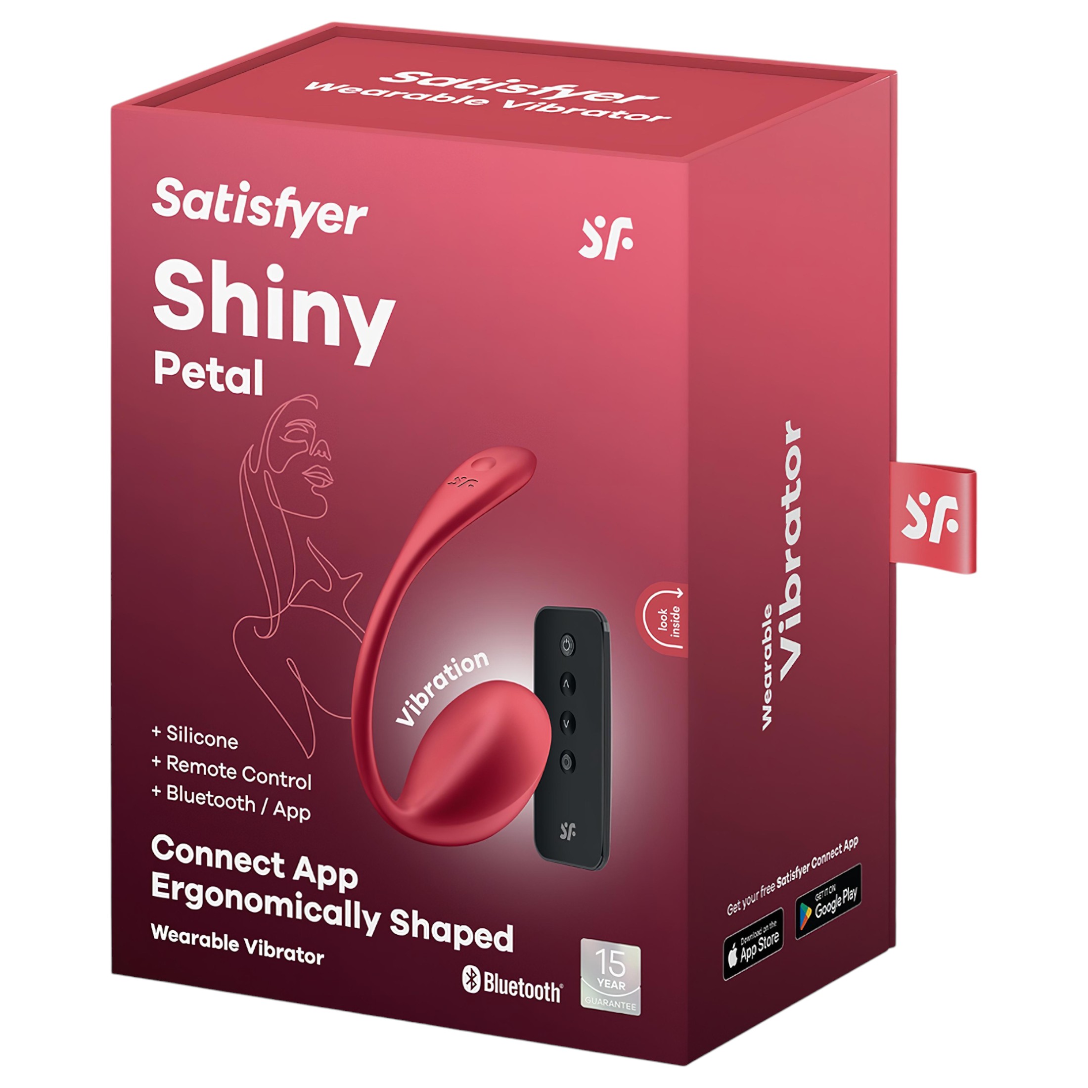 Satisfyer Shiny Petal – rádiós vibrációs tojás (piros)