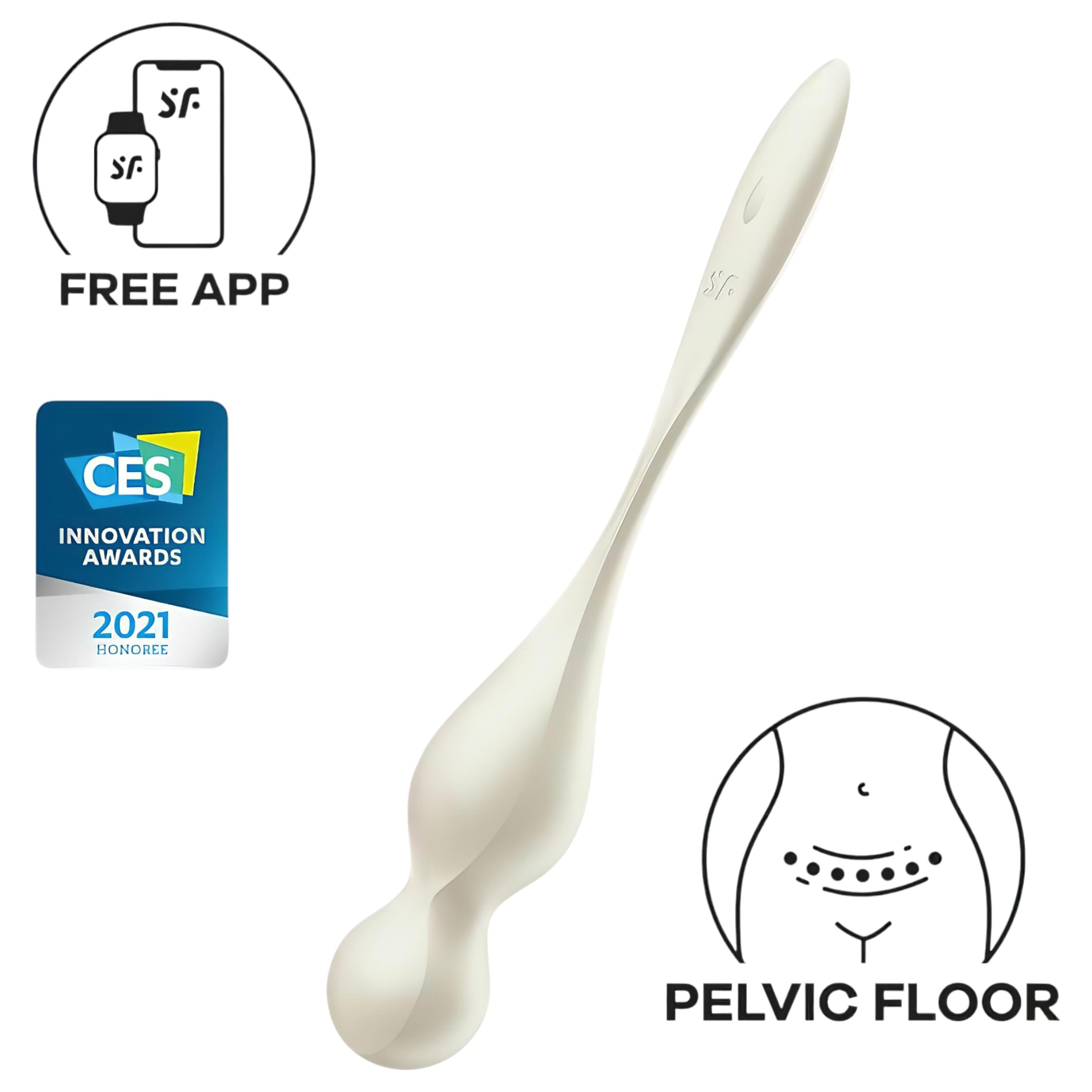 Satisfyer Love Birds 1 – okos, vibrációs gésagolyó (fehér)