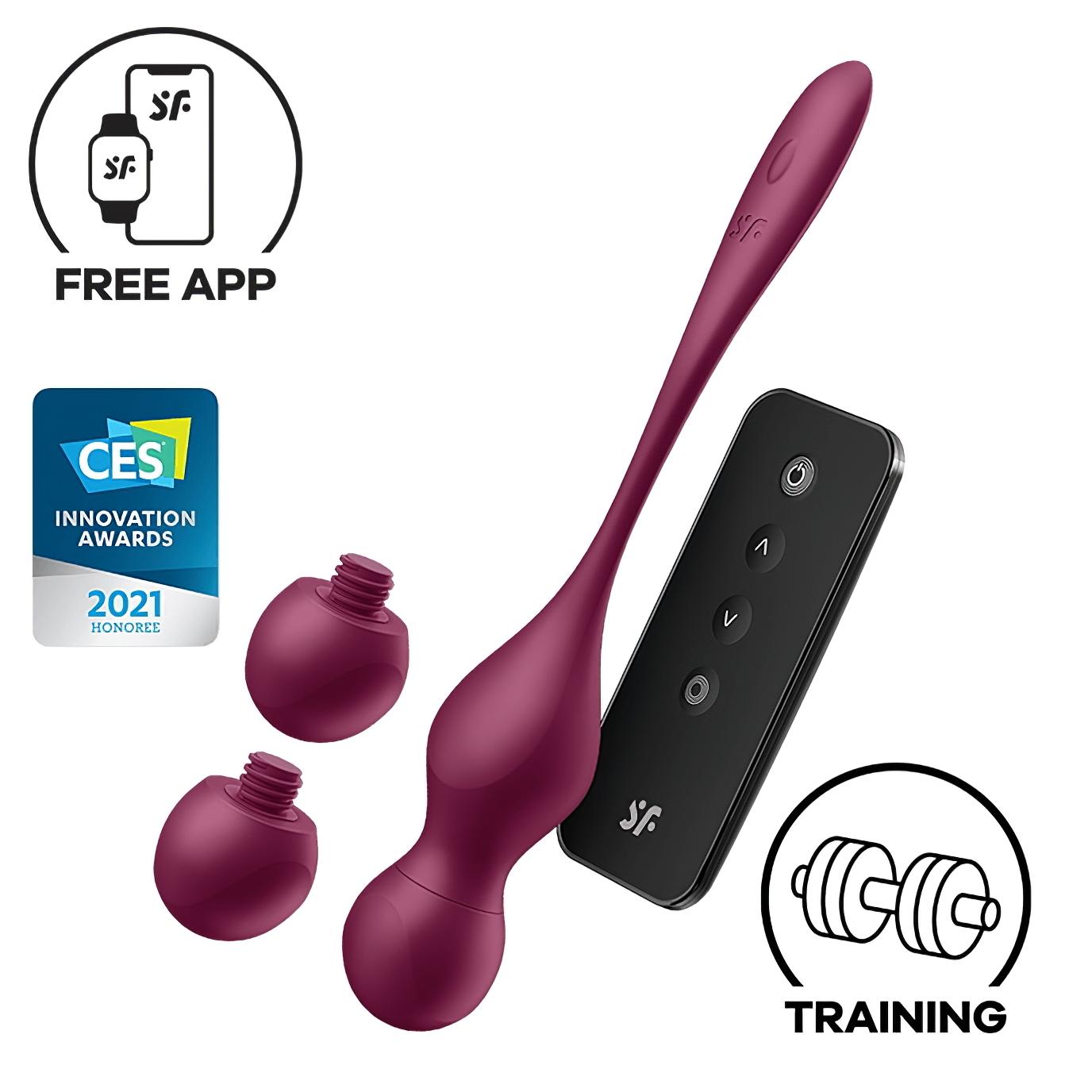 Satisfyer Love Birds Vary – okos, variálható gésagolyó (piros)