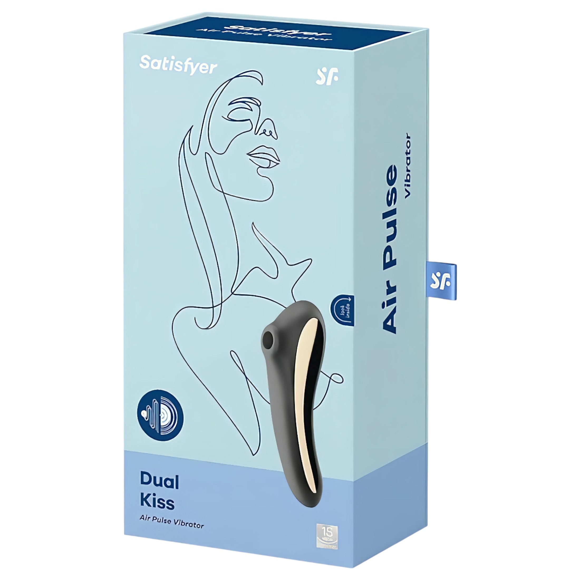 Satisfyer Dual Kiss – akkus hüvelyi és csikló vibrátor (fekete)