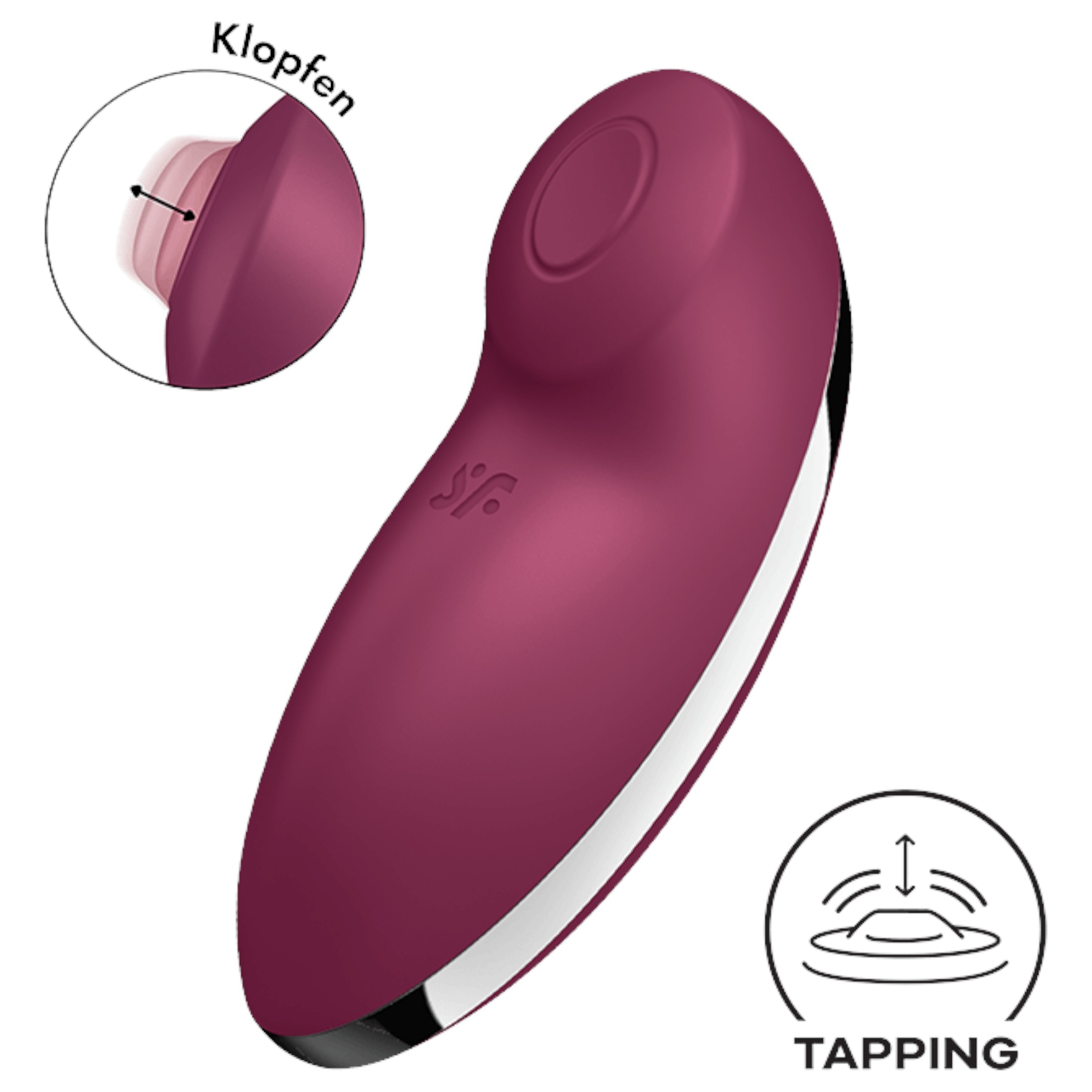 Satisfyer Tap & Climax 2 – 2in1 csiklóizgató és vibrátor (piros)