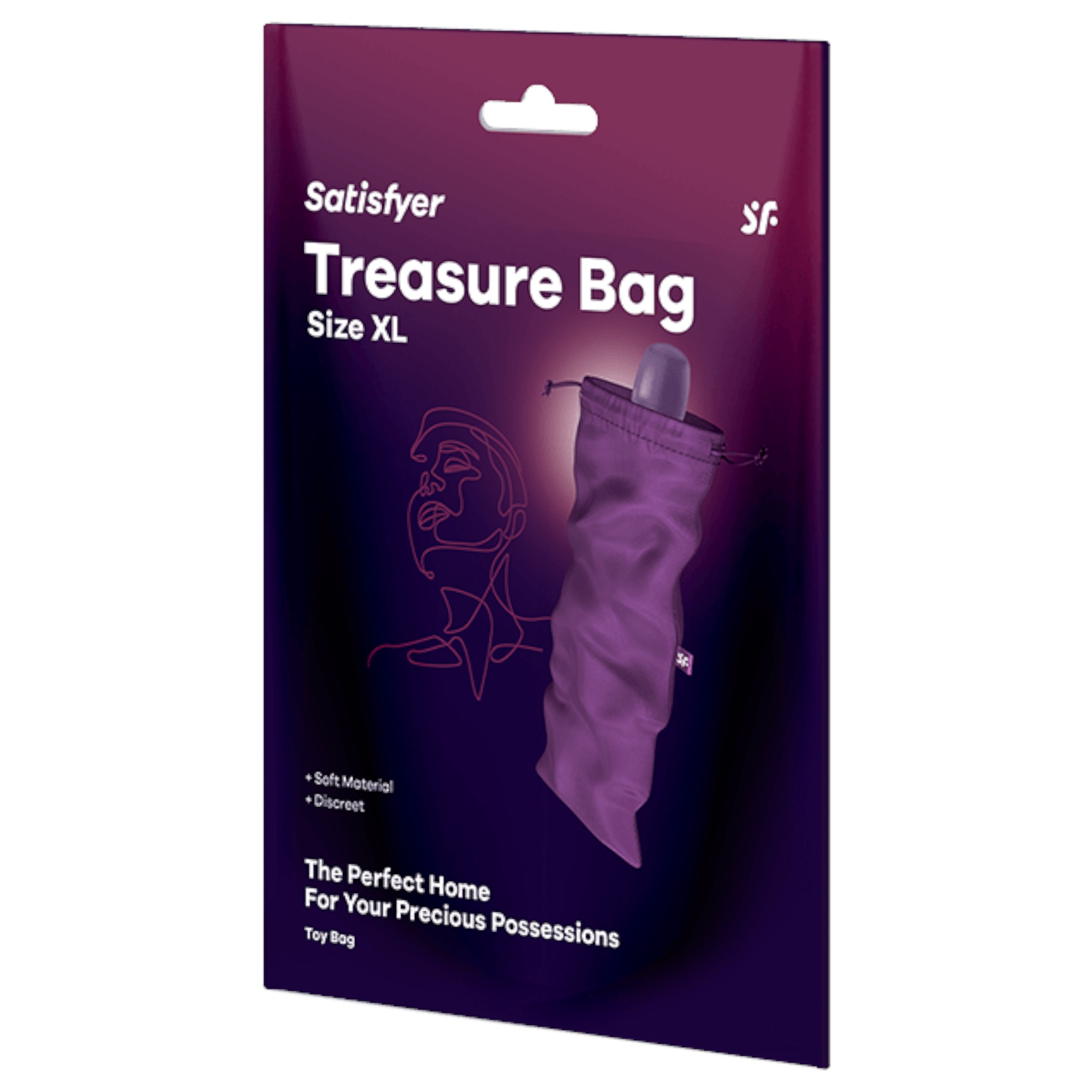 Satisfyer Treasure Bag XL – diszkrét tároló táska – extra nagy (lila)