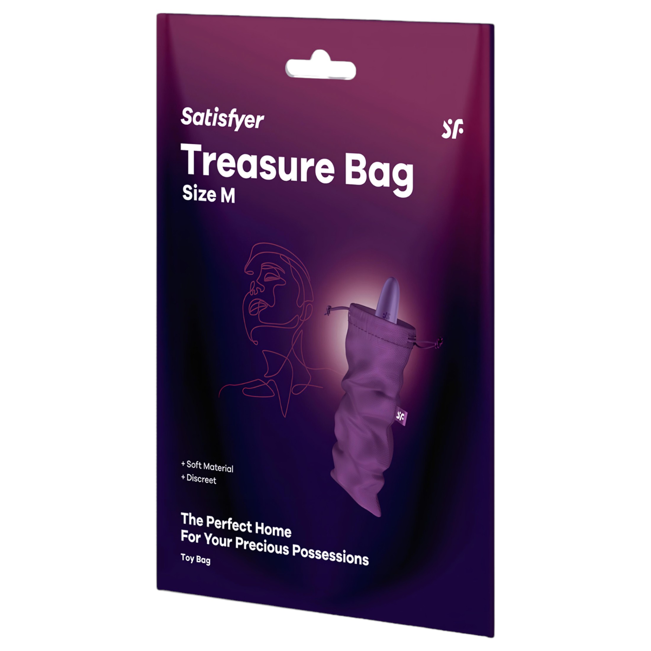 Satisfyer Treasure Bag – diszkrét tároló táska – közepes (lila)