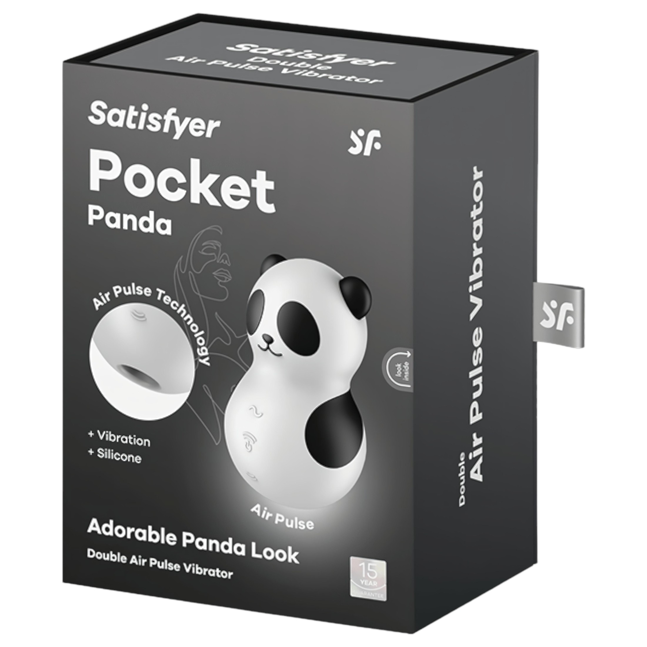 Satisfyer Pocket Panda – léghullámos csiklóizgató (fekete)