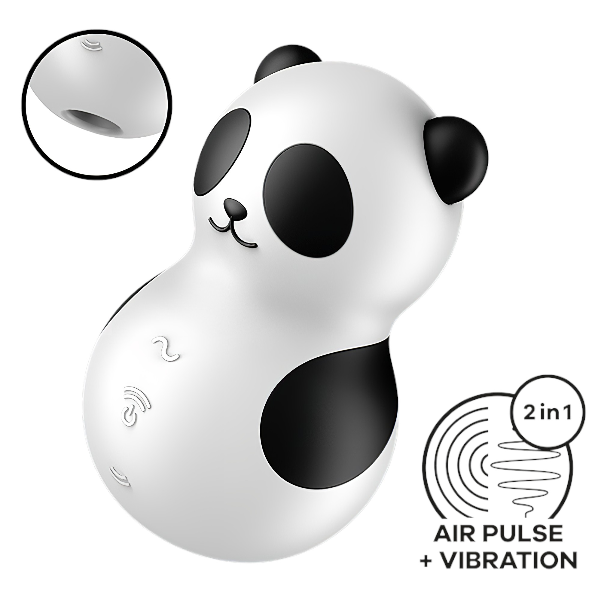 Satisfyer Pocket Panda – léghullámos csiklóizgató (fekete)