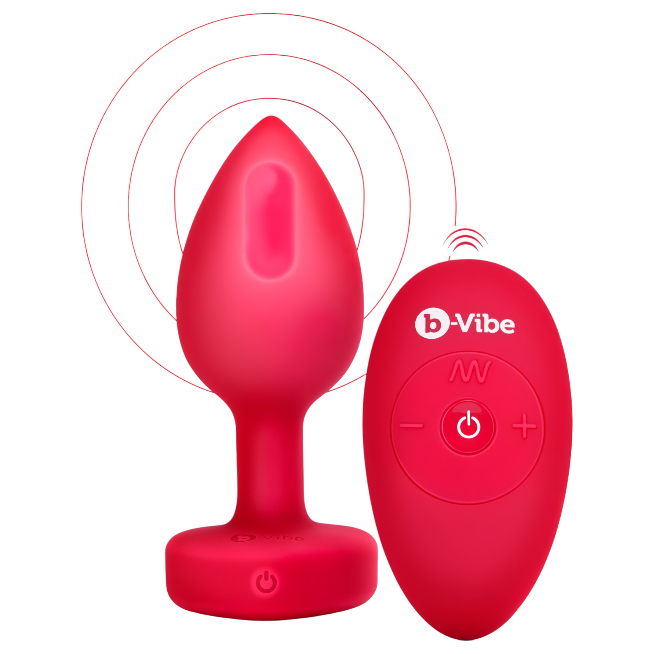 b-vibe heart – akkus, rádiós anál vibrátor (piros)