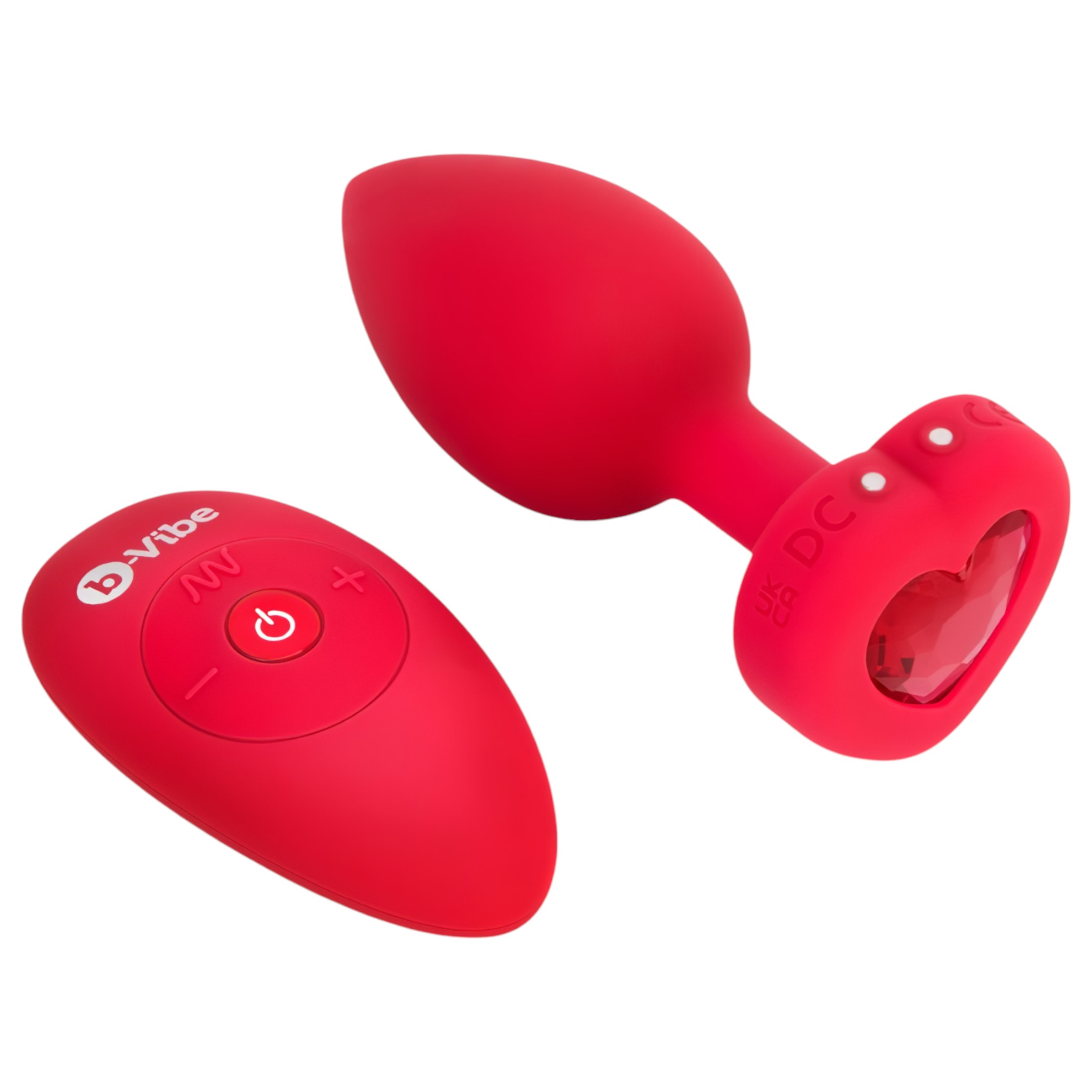 b-vibe heart – akkus, rádiós anál vibrátor (piros)