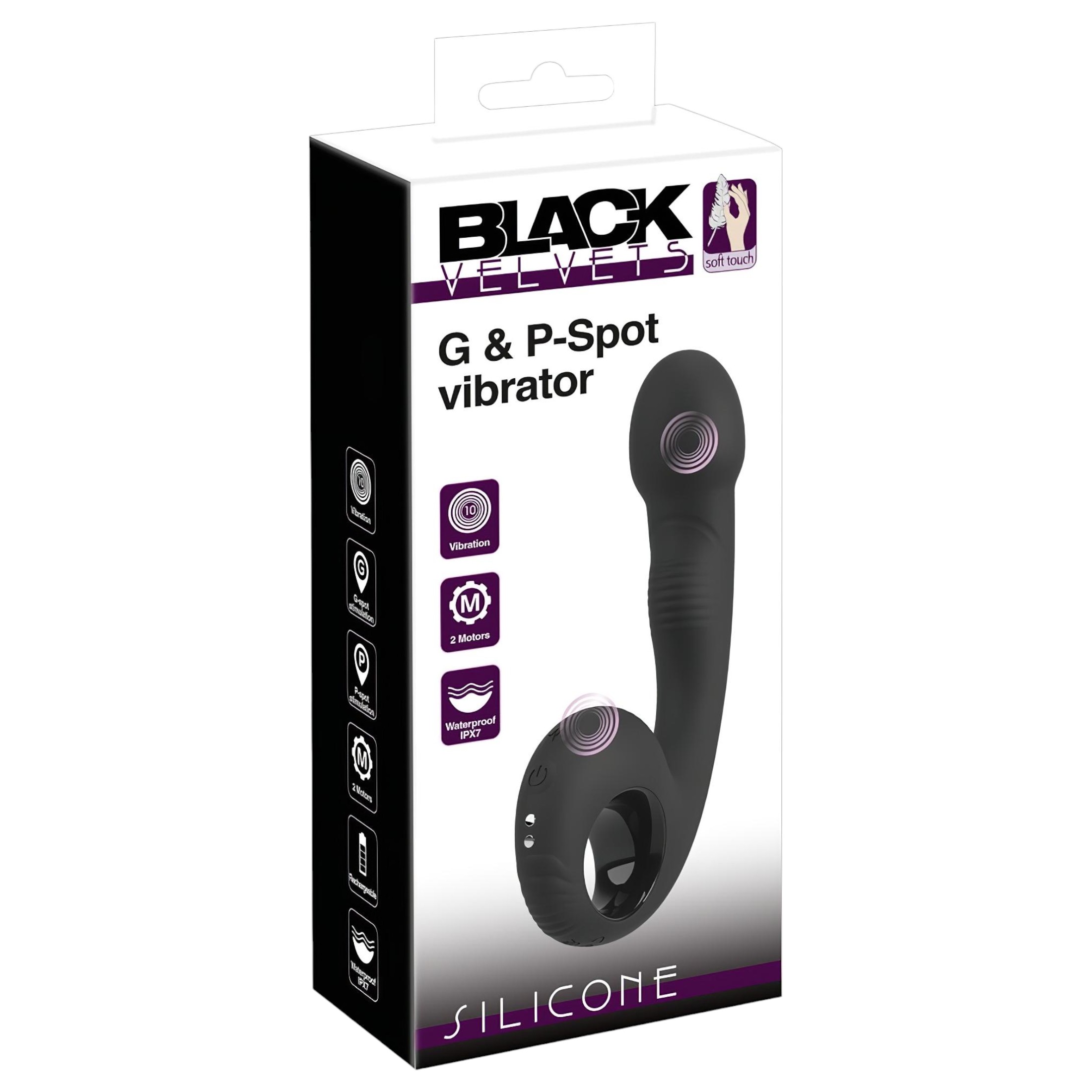 Black Velvets – G és P pont vibrátor (fekete)