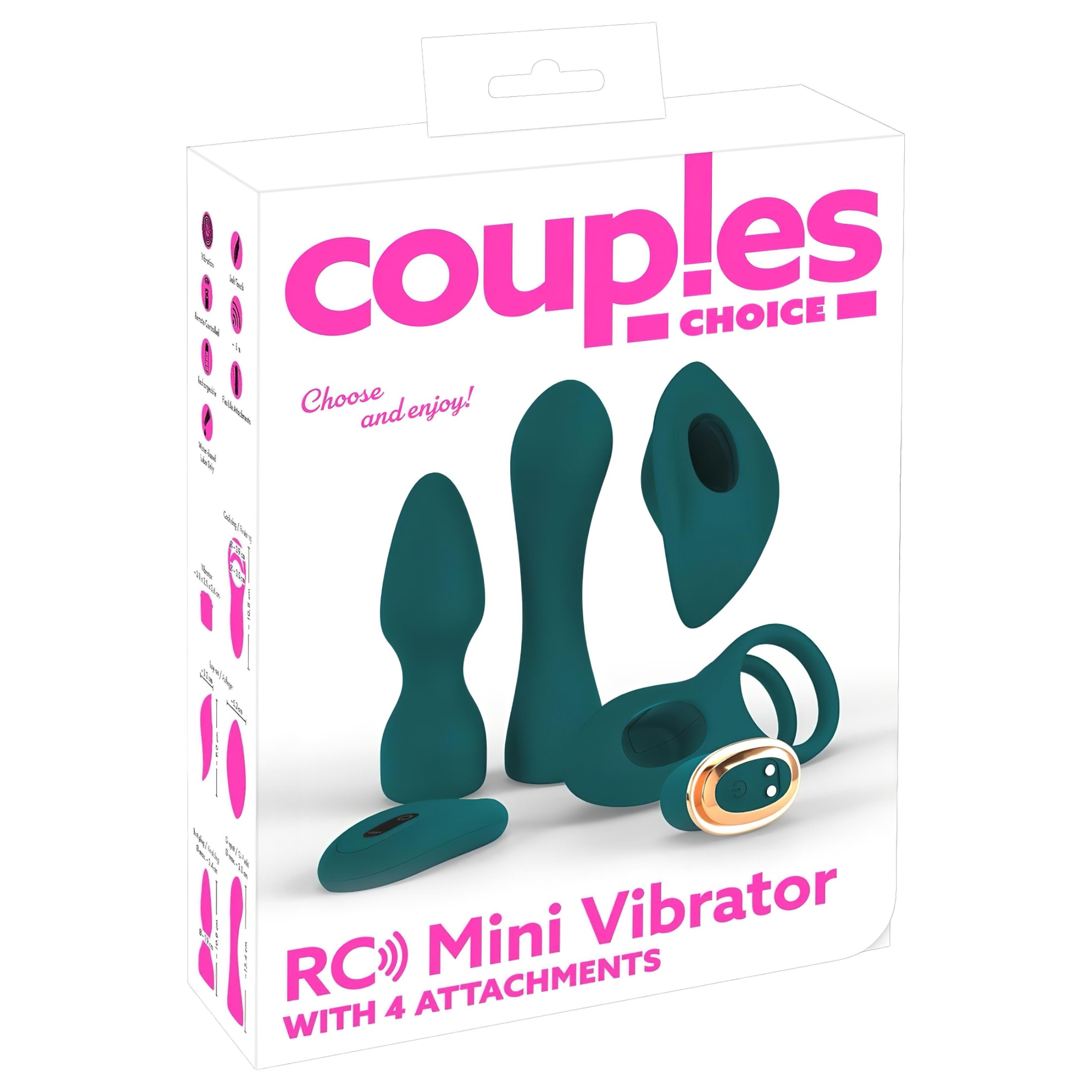 Couples Choice – 4in1 variálható távirányítós vibrátor (türkiz)