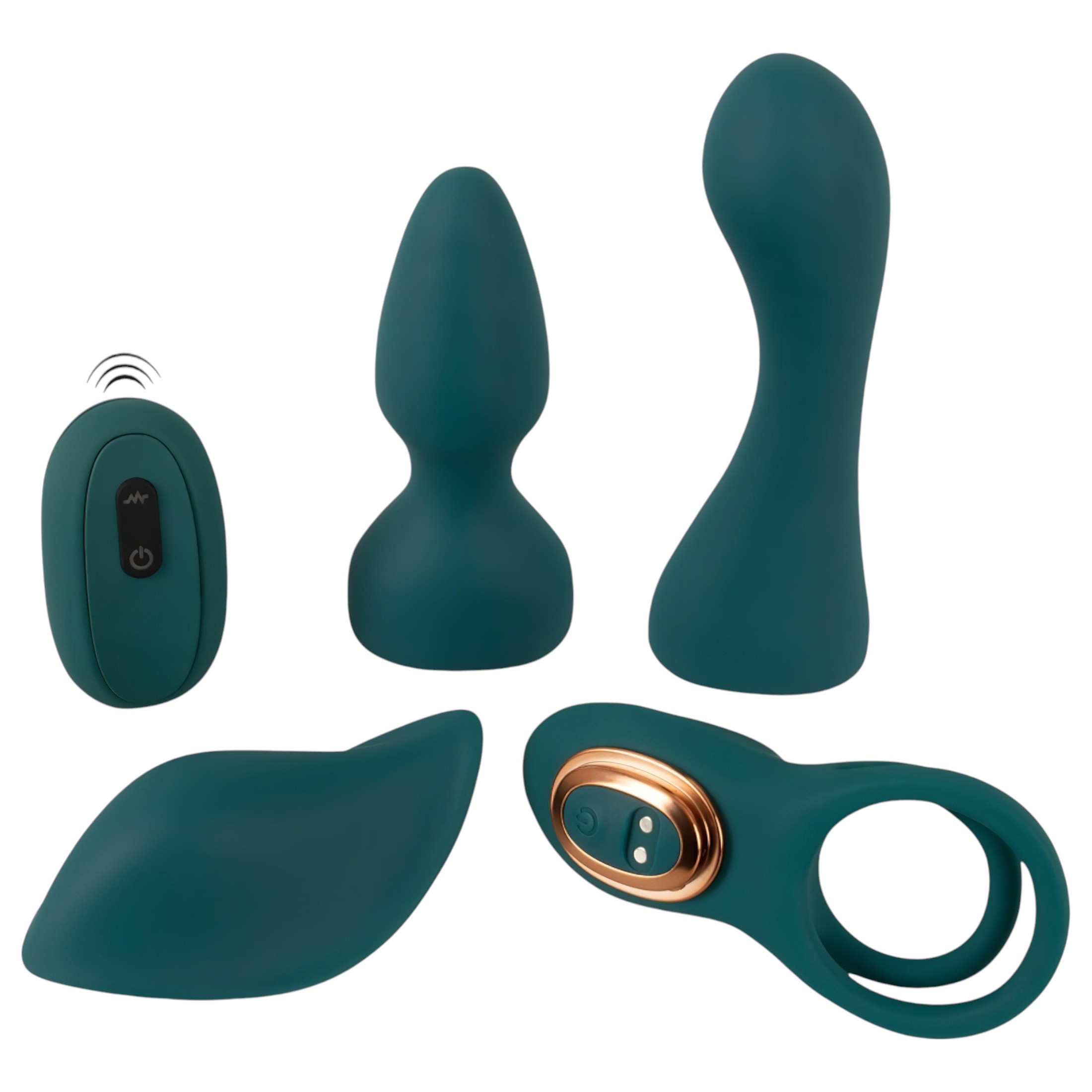 Couples Choice – 4in1 variálható távirányítós vibrátor (türkiz)