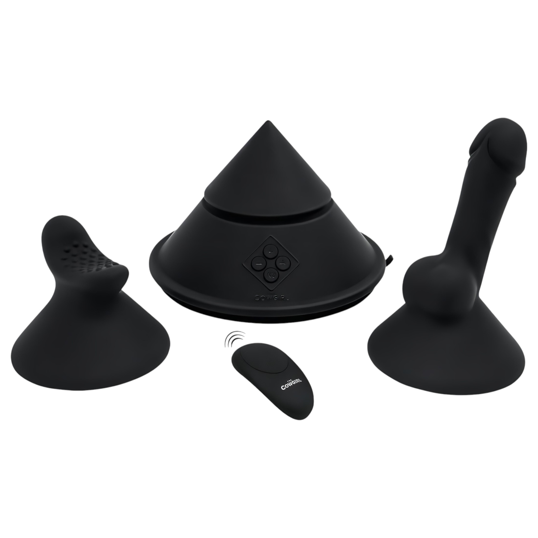 The Cowgirl Cone – okos szexgép különböző feltétekkel (fekete)