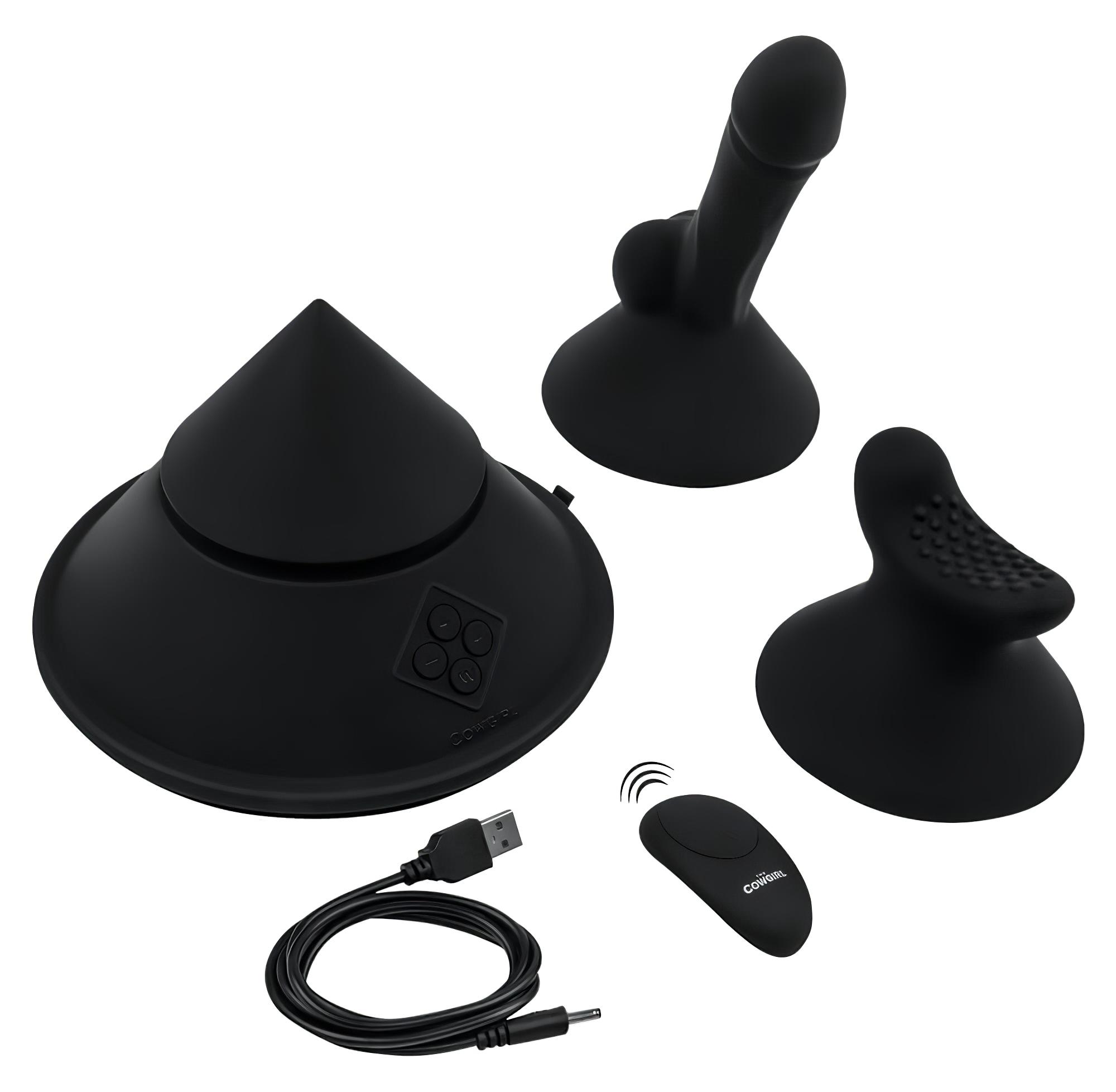 The Cowgirl Cone – okos szexgép különböző feltétekkel (fekete)