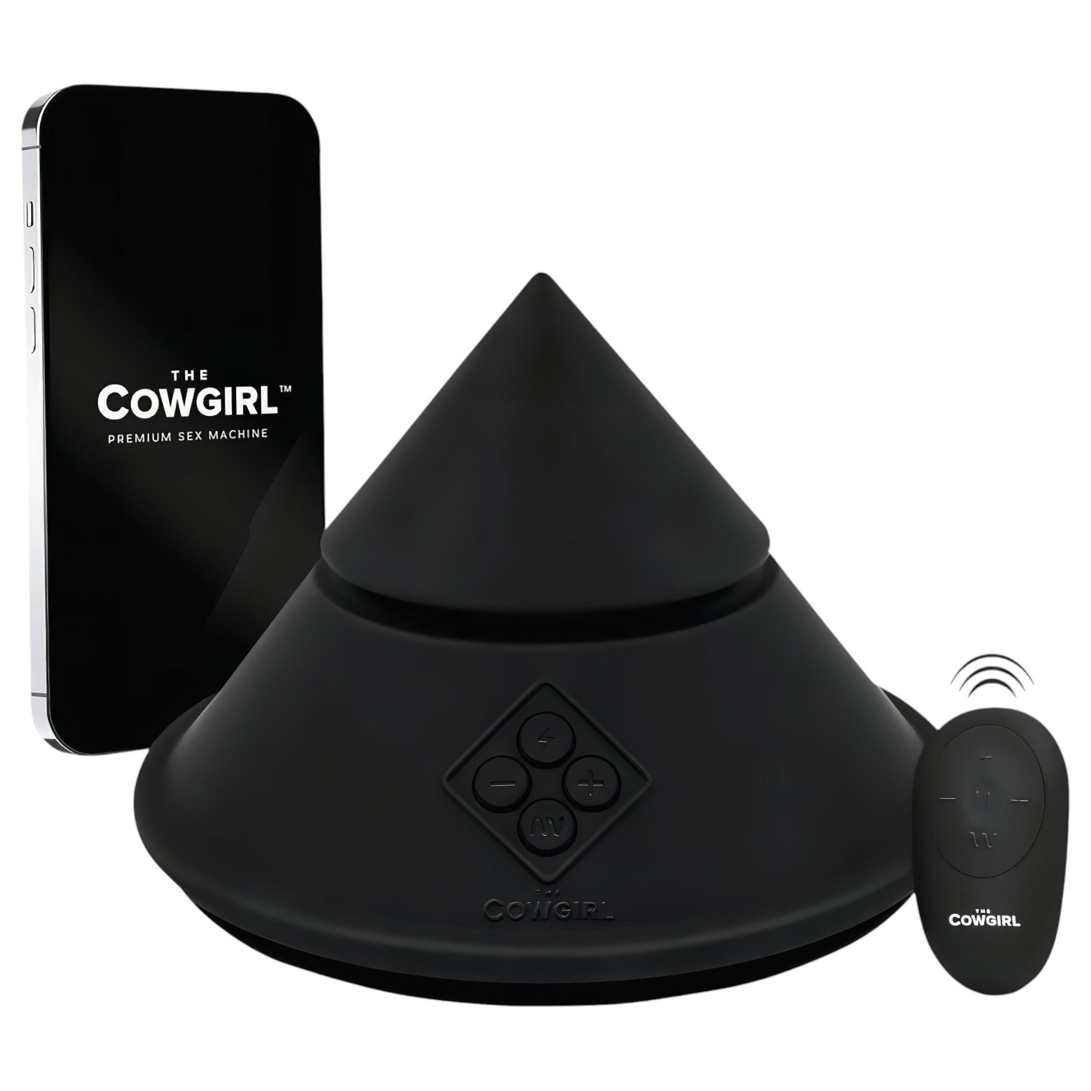 The Cowgirl Cone – okos szexgép különböző feltétekkel (fekete)