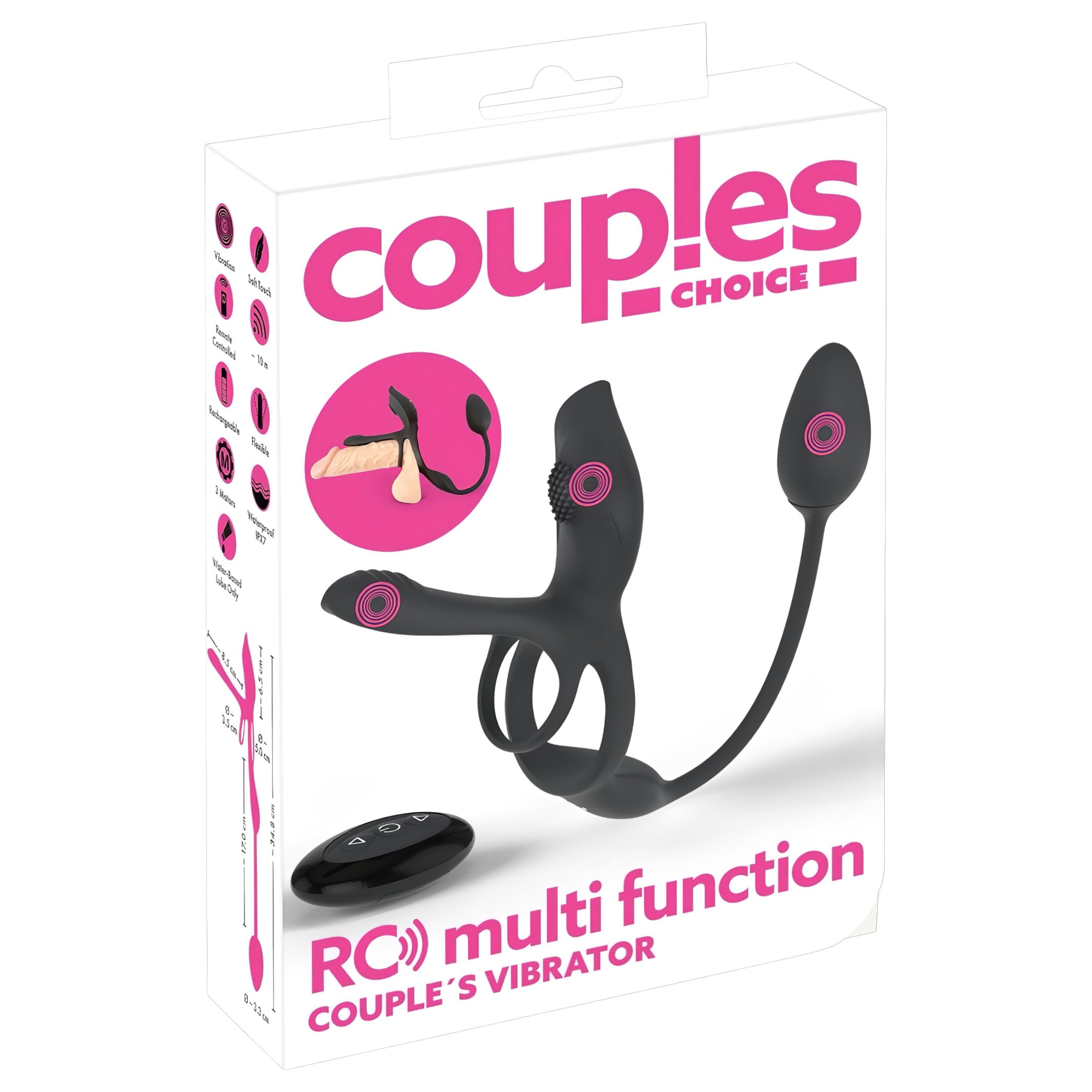 Couples Choice – multifunkciós vibrációs péniszgyűrű (fekete)