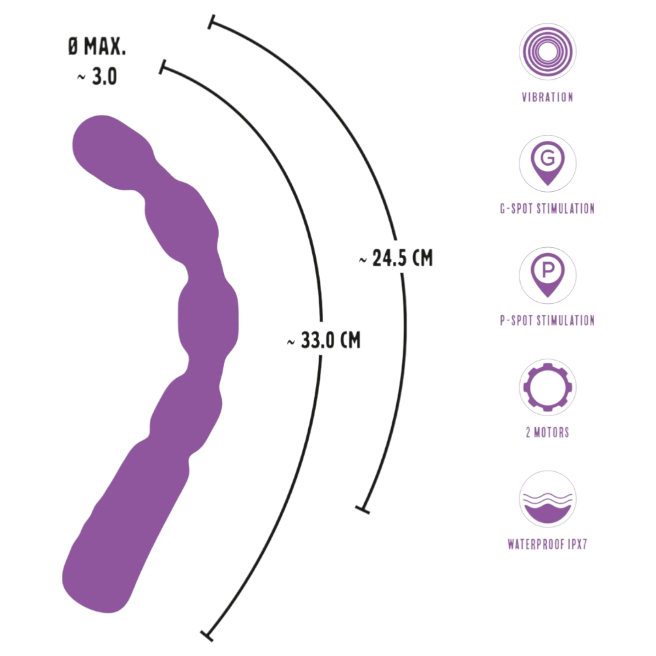 You2Toys – gyöngyös G- és P-pont vibrátor (lila)