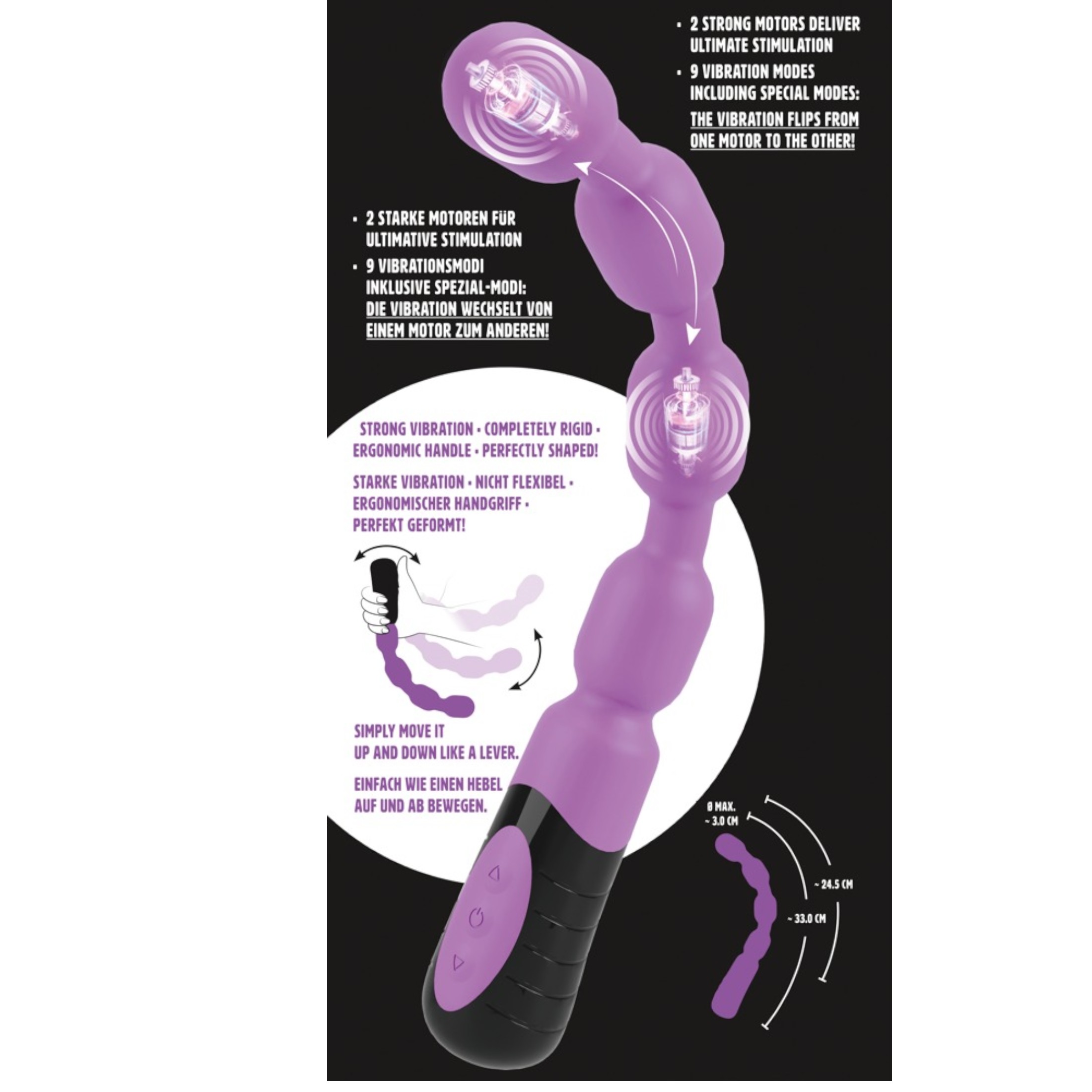 You2Toys – gyöngyös G- és P-pont vibrátor (lila)