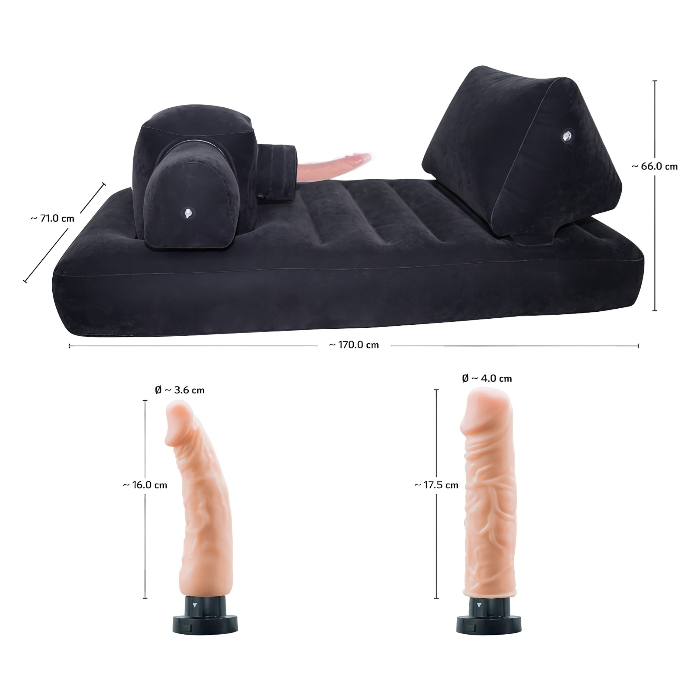 You2Toys Velvet Luxury – szexgép, beépített ággyal (fekete)