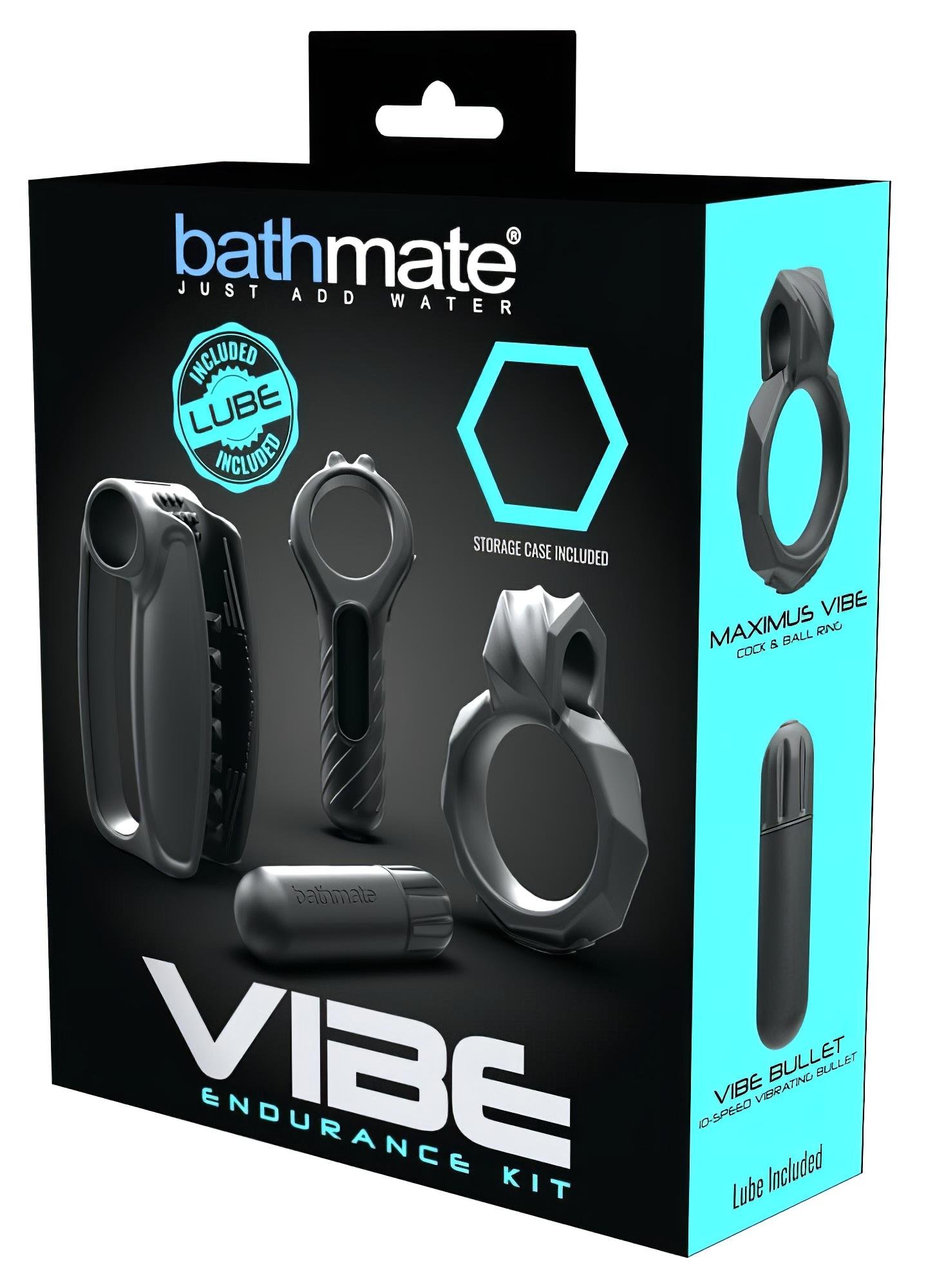/ Bathmate Vibe Endurance – maszturbátor és péniszgyűrű szett (fekete)