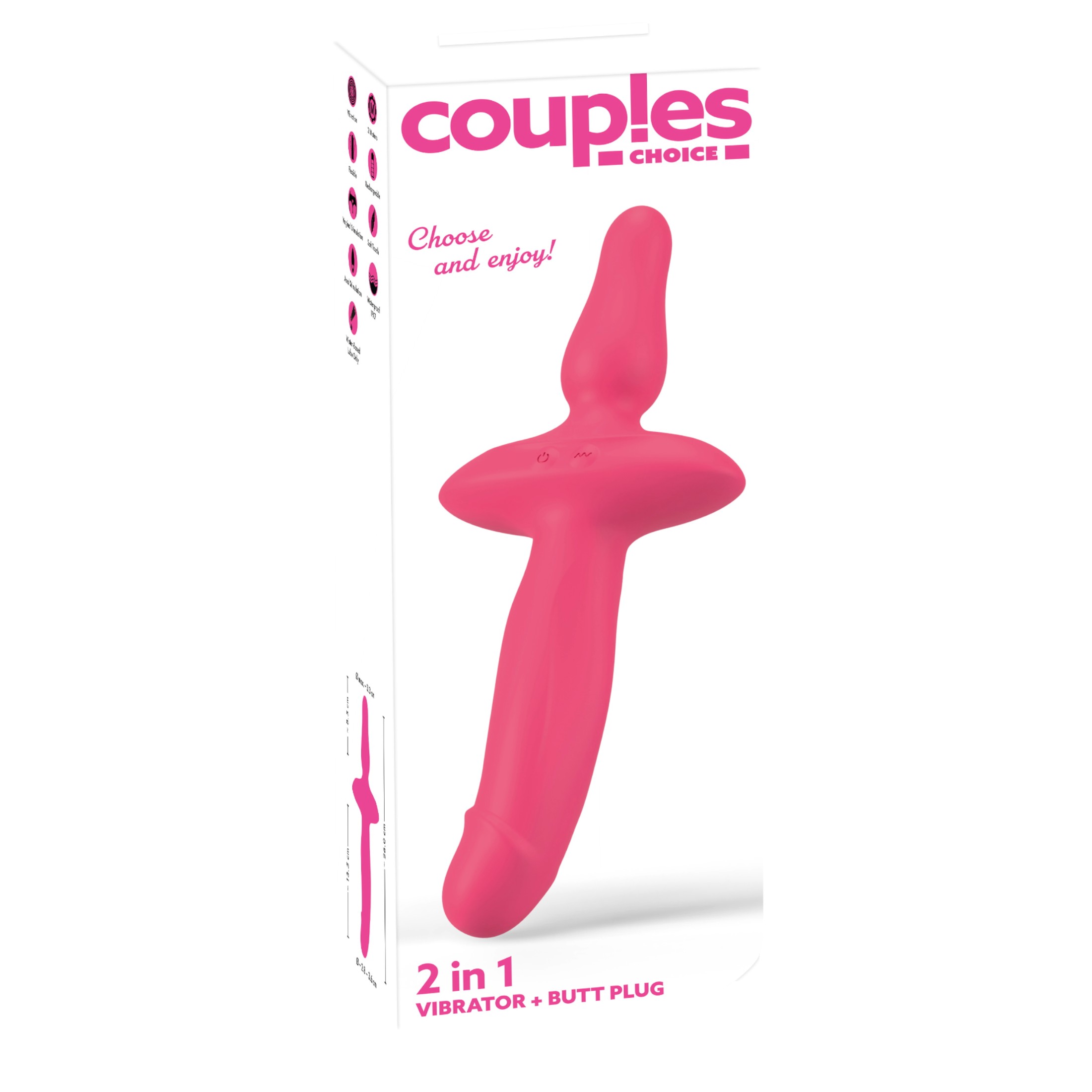 Couples Choice – 2in1 vibrátor és anál plug (pink)