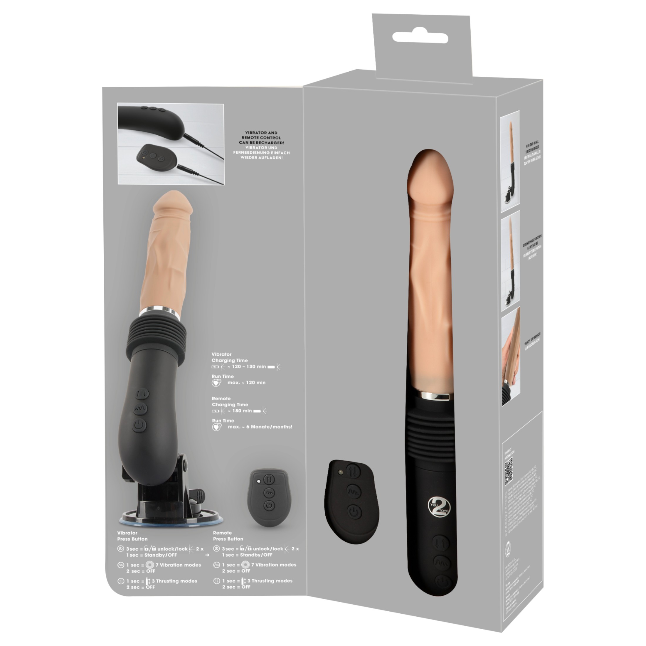 You2Toys RC Fucking Machine Flesh – lökő vibrátor (natúr)