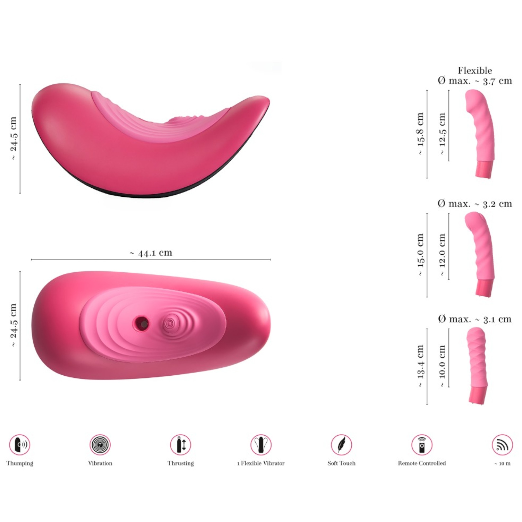 VibePad Rideon – pulzáló G-pont és csiklóizgató hinta (pink)
