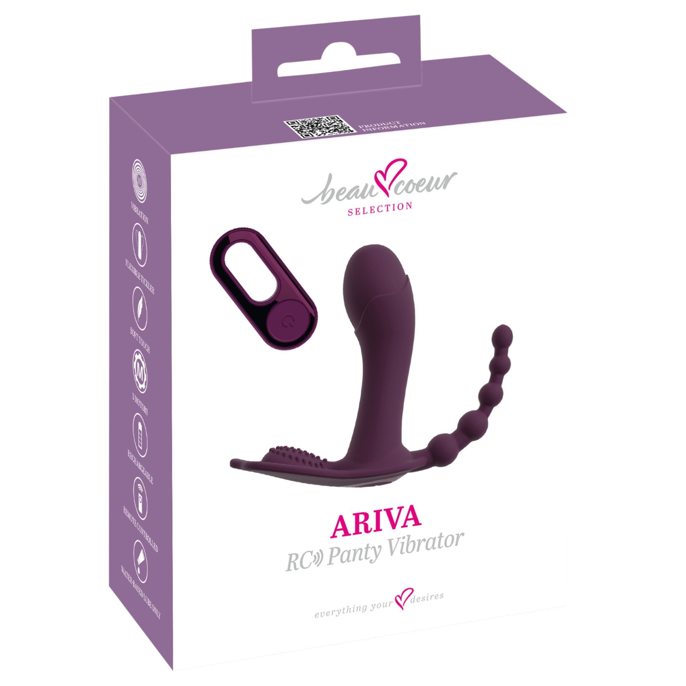 Beau Coeur Ariva – 3in1 bugyivibrátor (lila)