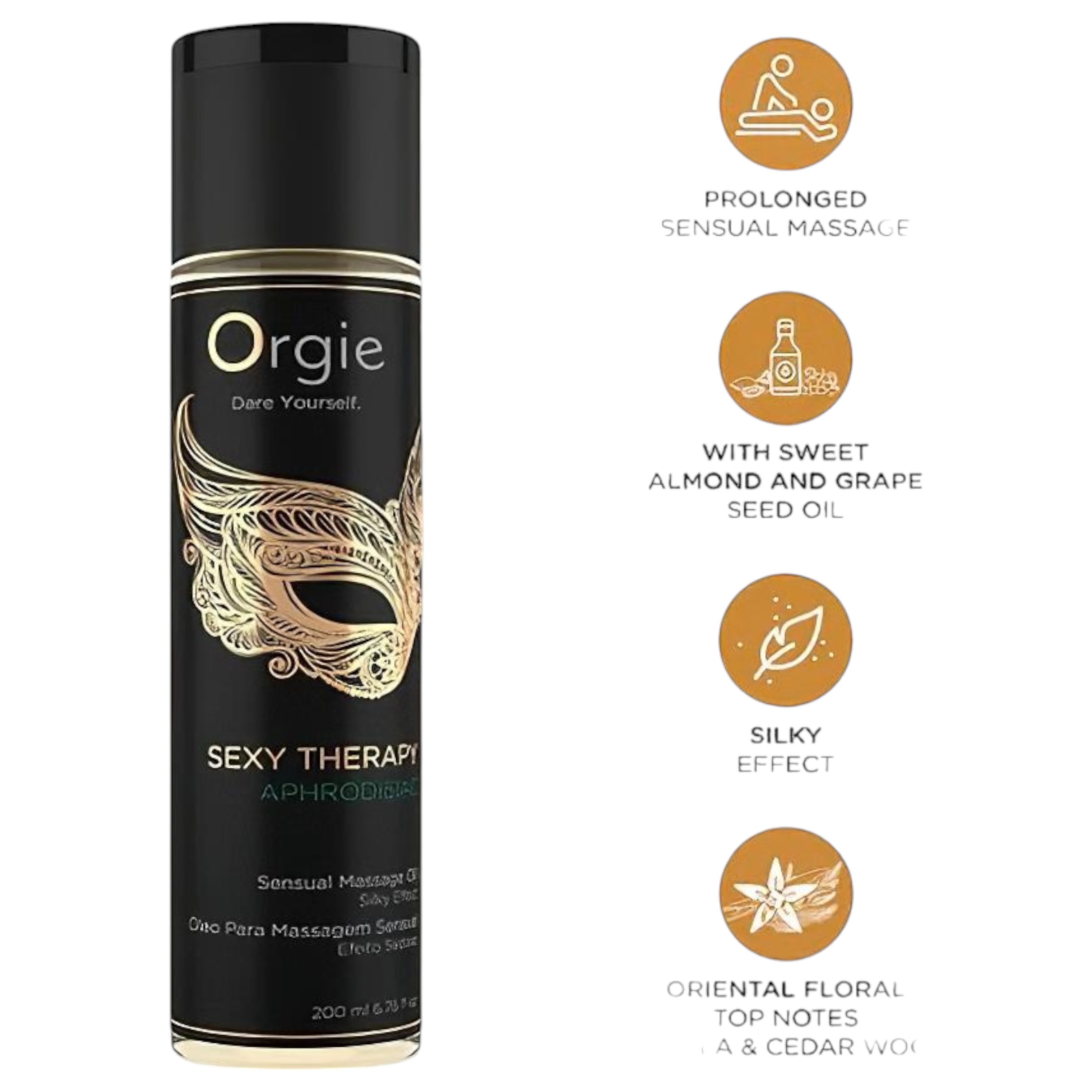 Orgie Aphrodisiac – érzéki masszázsolaj (200ml)