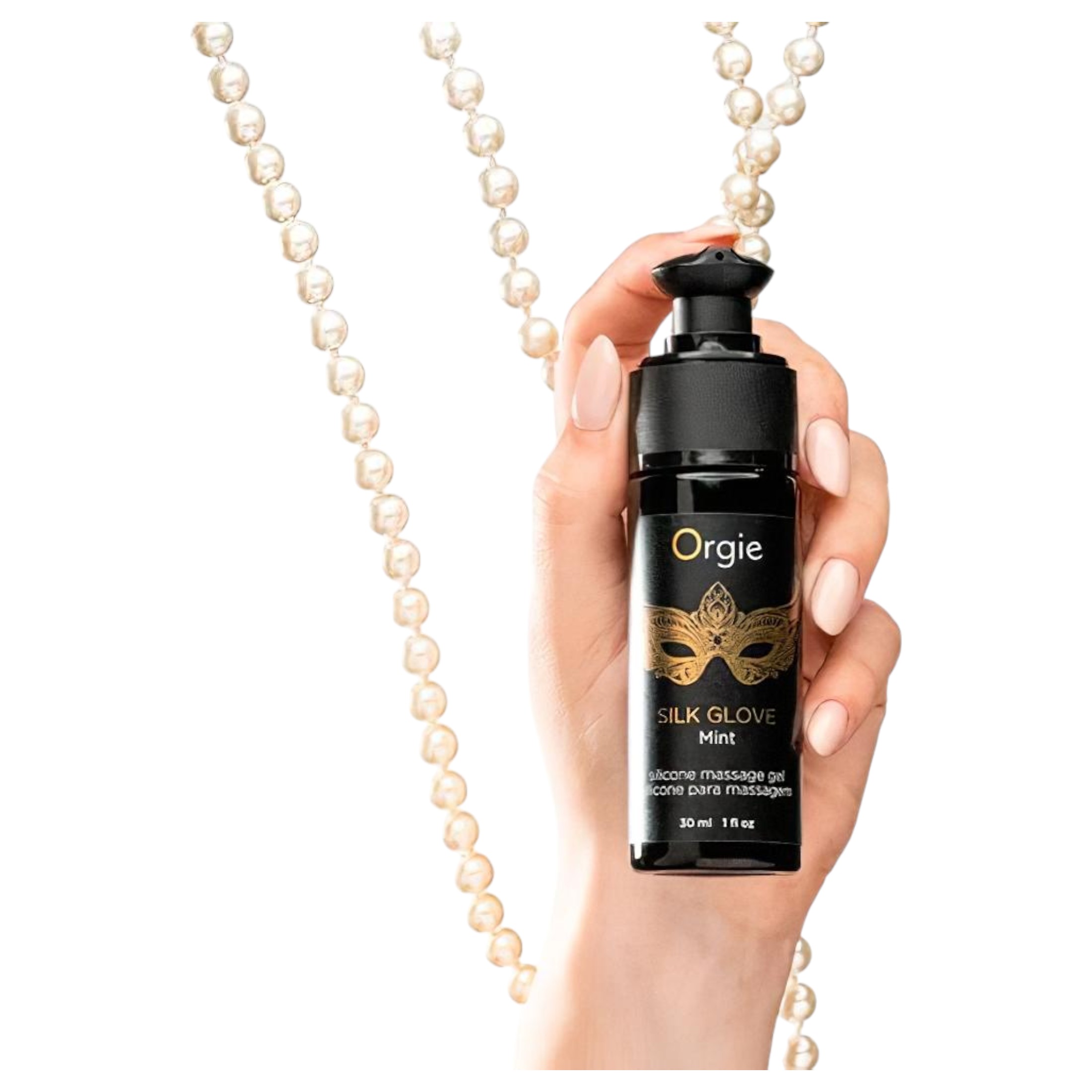 Orgie Pearls Lust – gyöngy nyaklánc és masszázsgél (30ml)