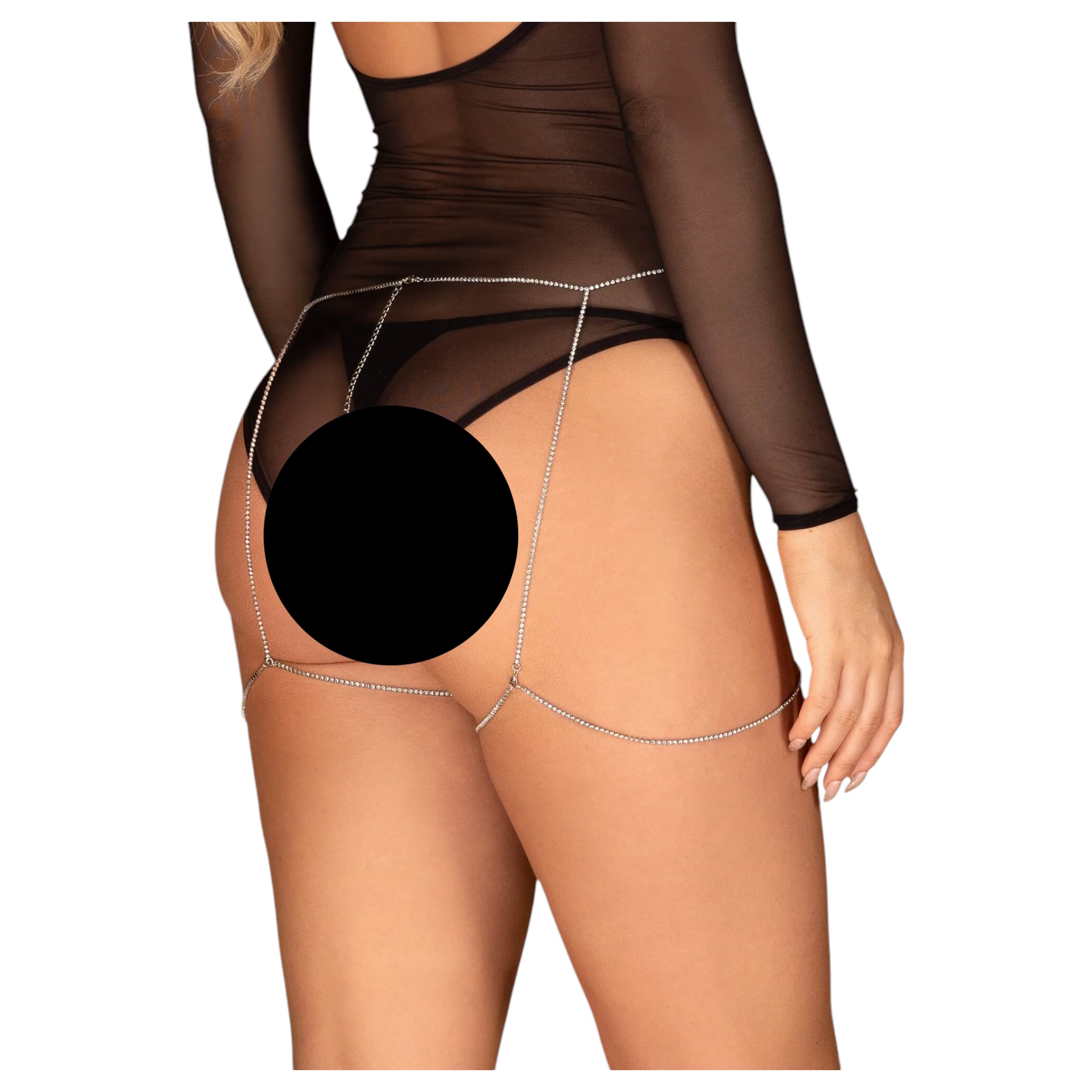 Obsessive Bijou 905 – ékszer testhám alsó (ezüst) – S-L