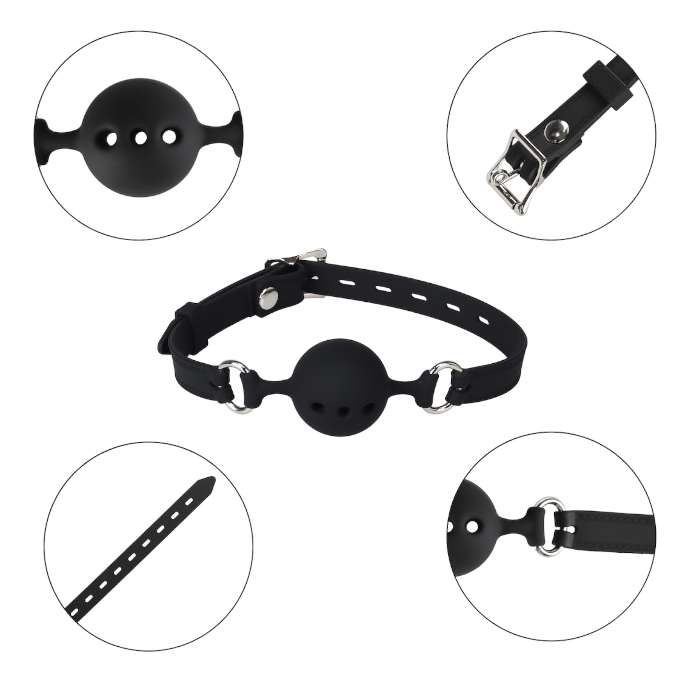 Wild Play – szilikon szájpecek (fekete)