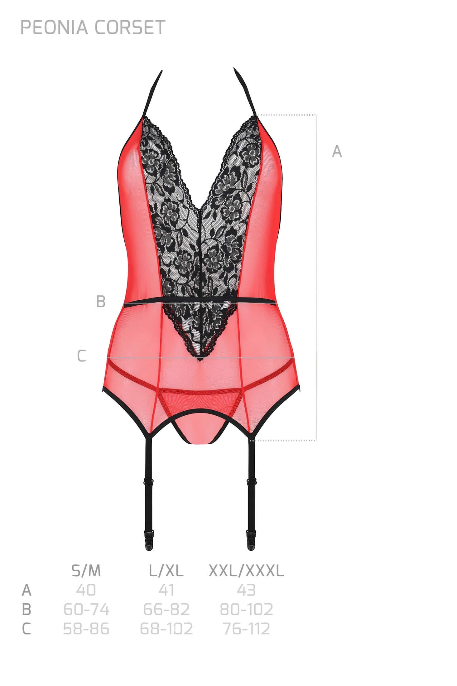 Passion Peonia – felső és tanga (piros)