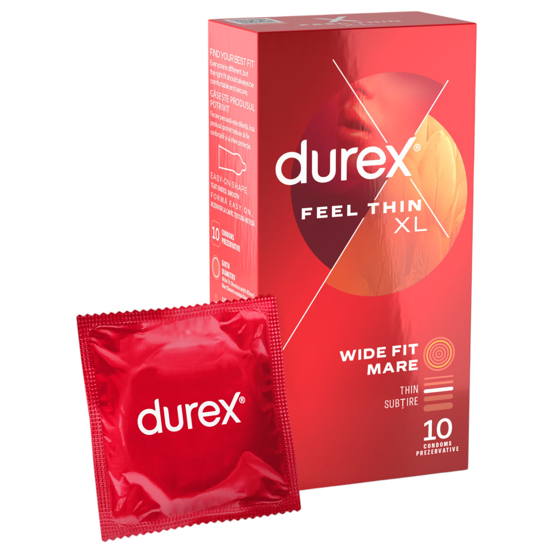 Durex Feel Thin XL – élethű érzés óvszer (10db)