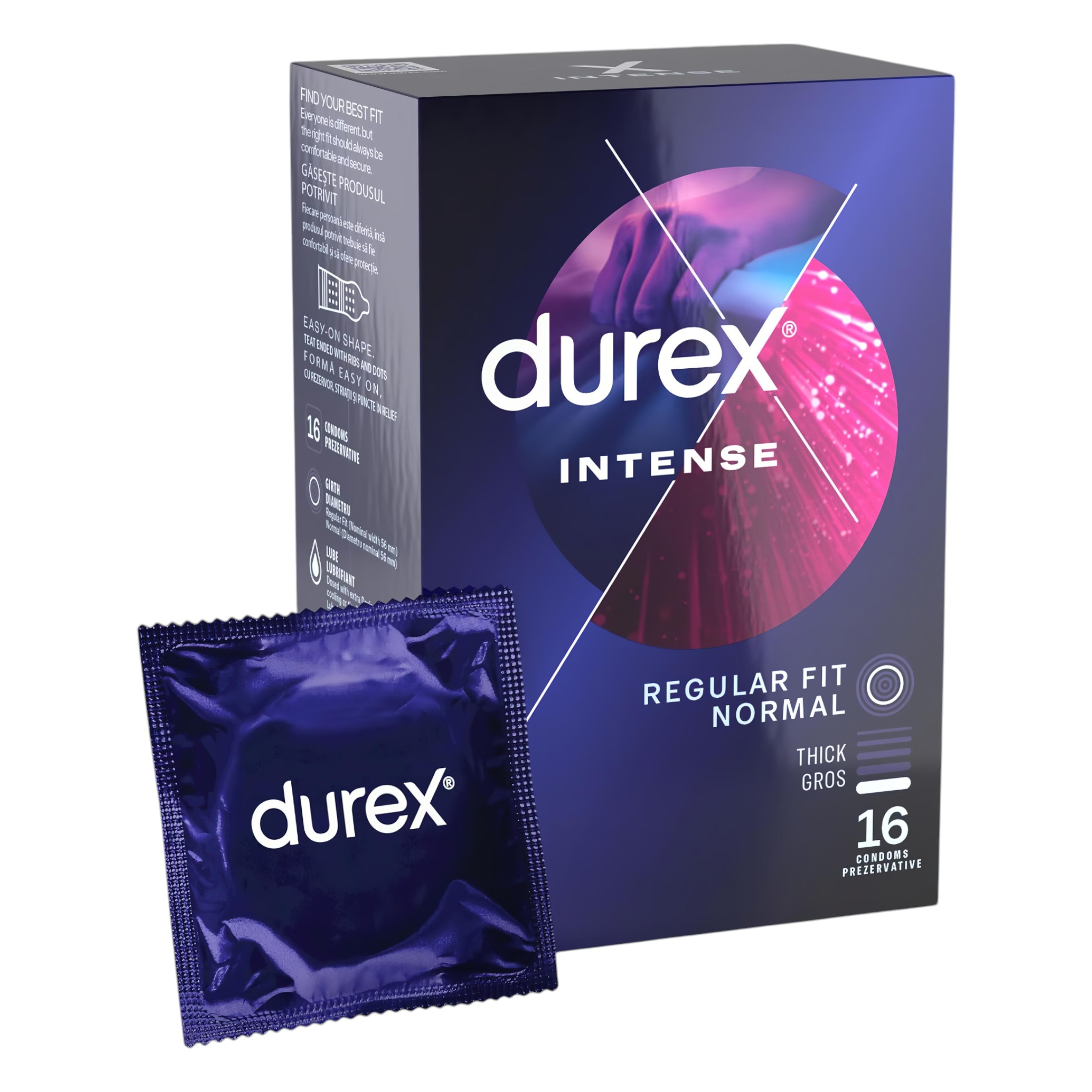Durex Intense – bordázott és pontozott óvszer (16db)