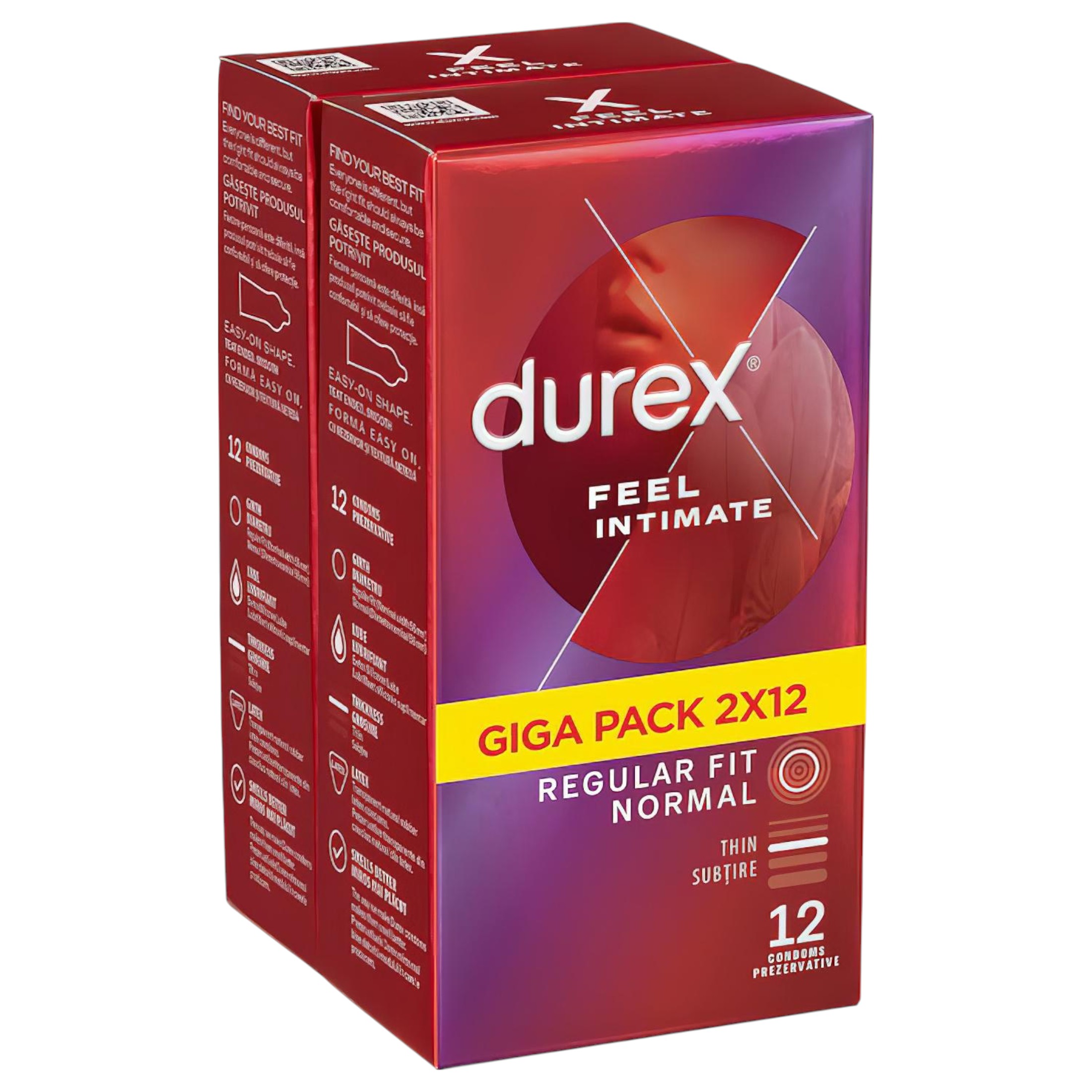 Durex Feel Intimate – vékonyfalú óvszer csomag (2x12db)