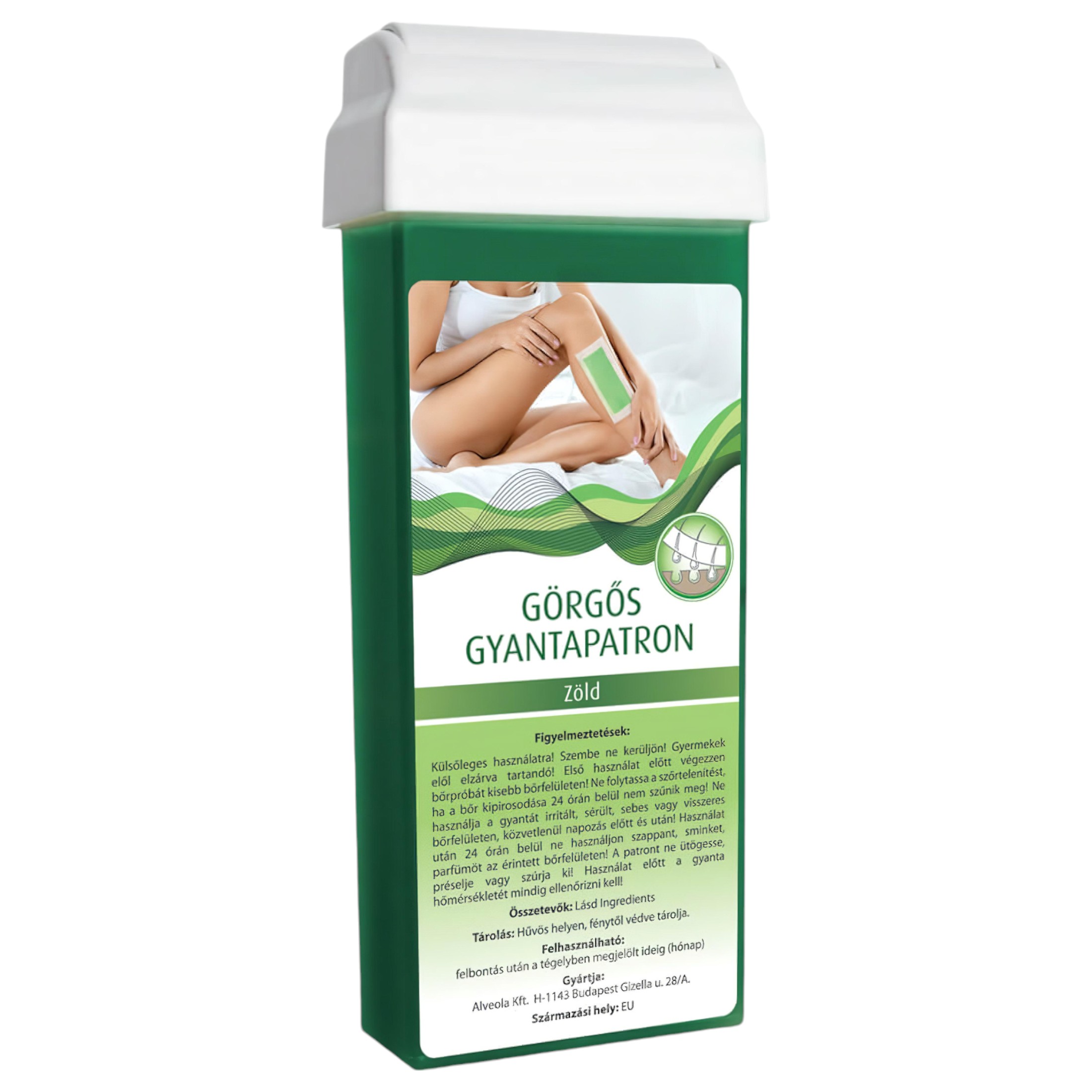 Görgős gyanta patron – széles görgőfejjel (100ml) – zöld