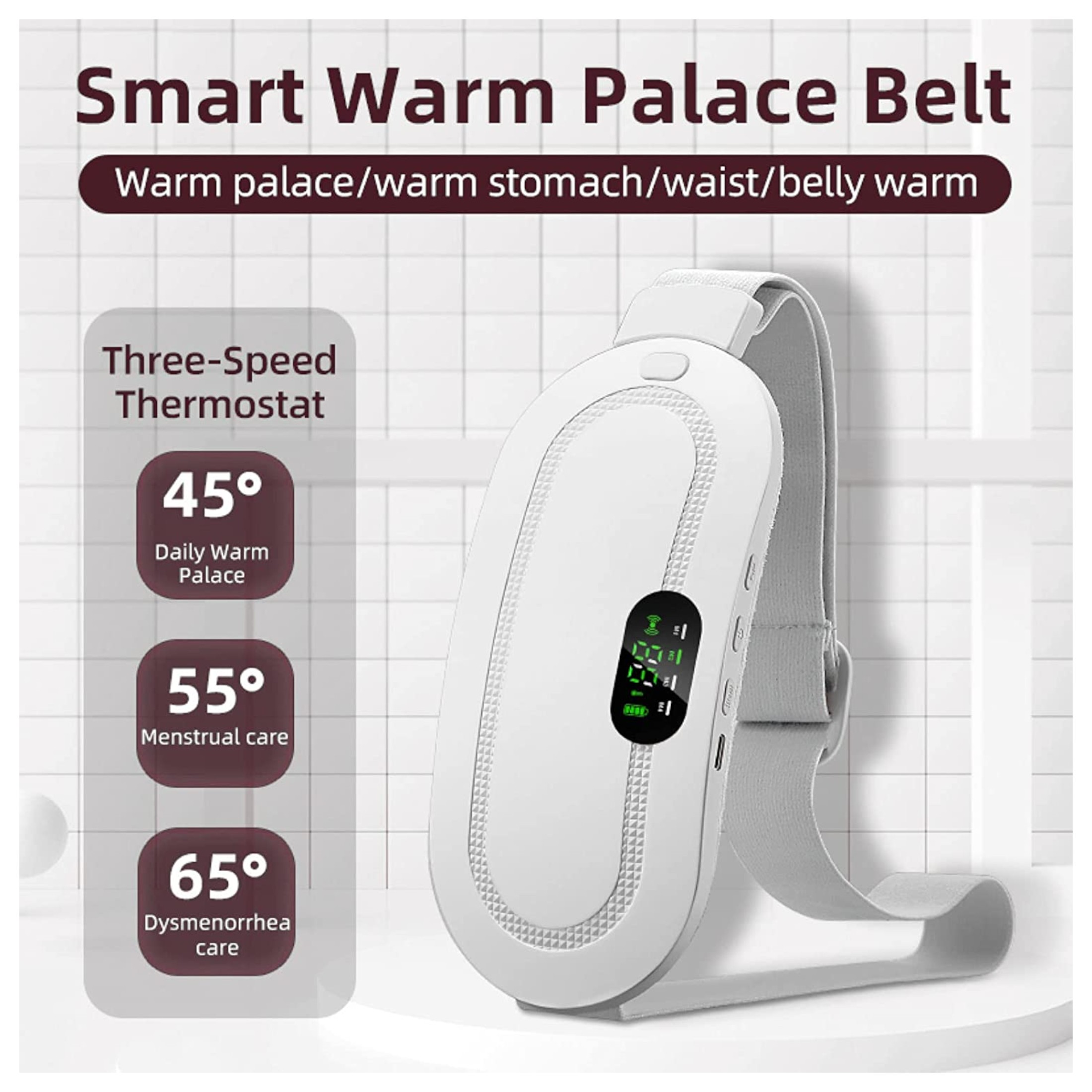 / EMS – akkus menstruációs masszírozó öv (fehér)