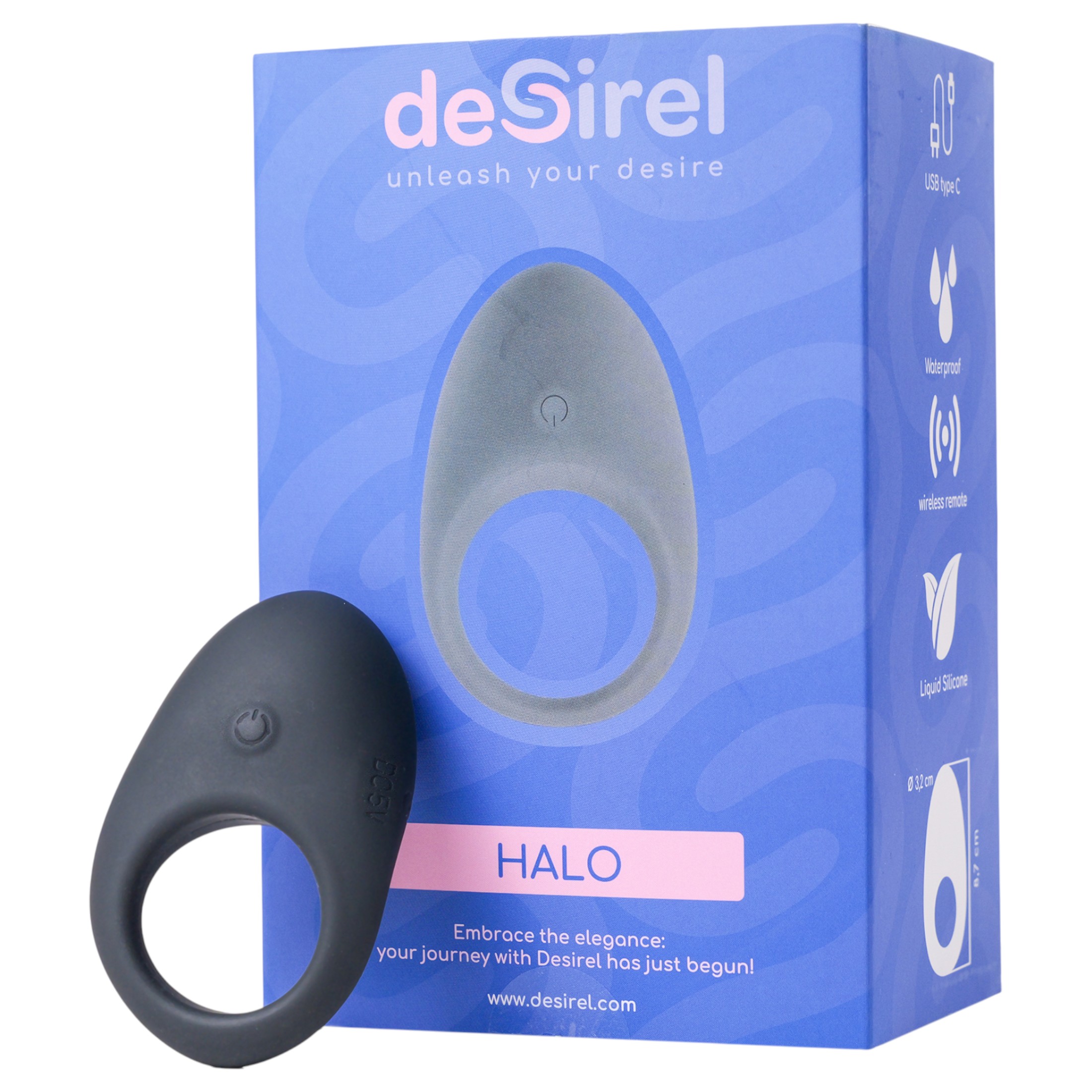 Desirel Halo – okos, vibrációs péniszgyűrű (fekete)