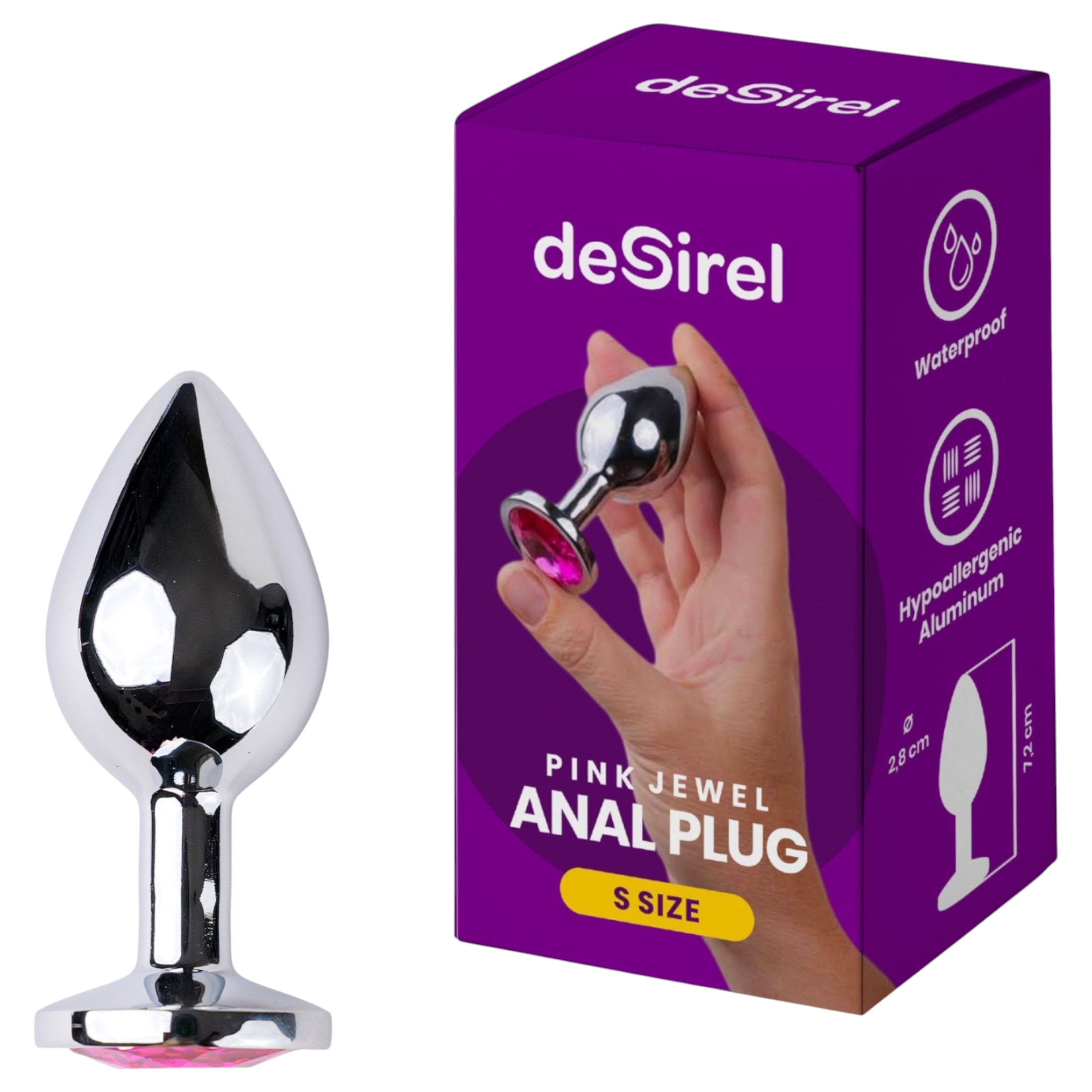 Desirel Pink Jewel S – anál plug (ezüst-pink)