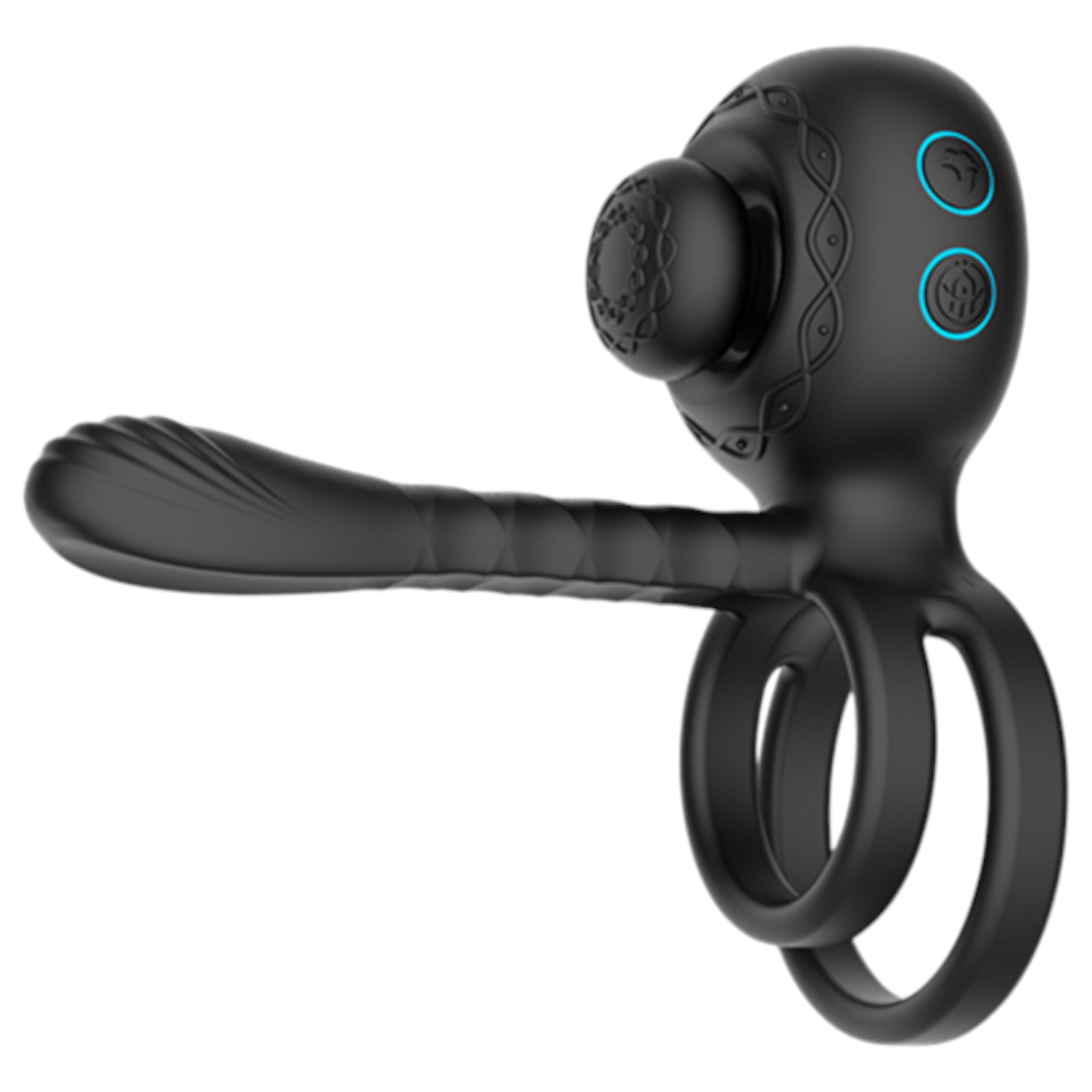 Biu-Biu – péniszgyűrű és párvibrátor (fekete)