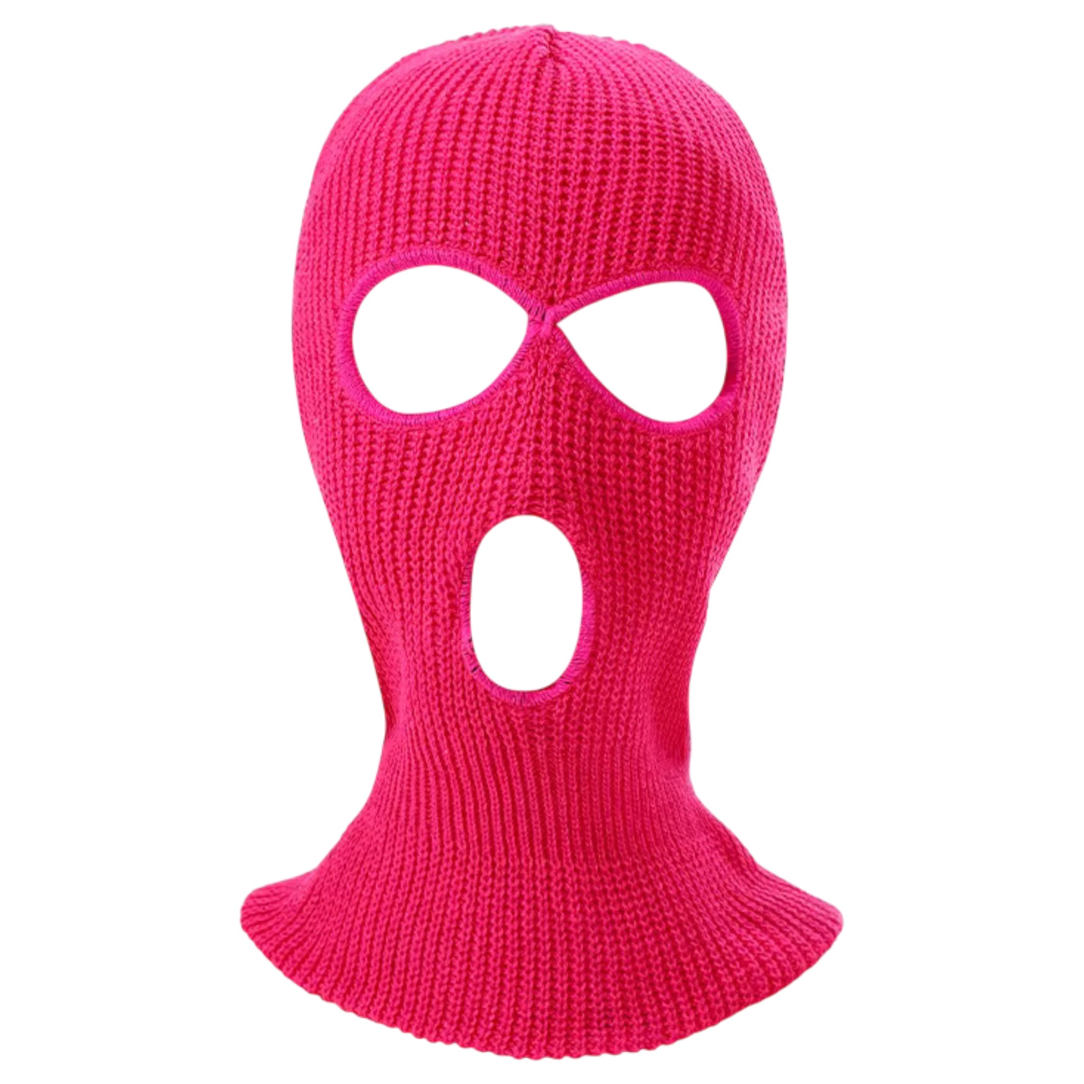Balaclava – kötött szopóálarc 3 nyílással (sötét pink)