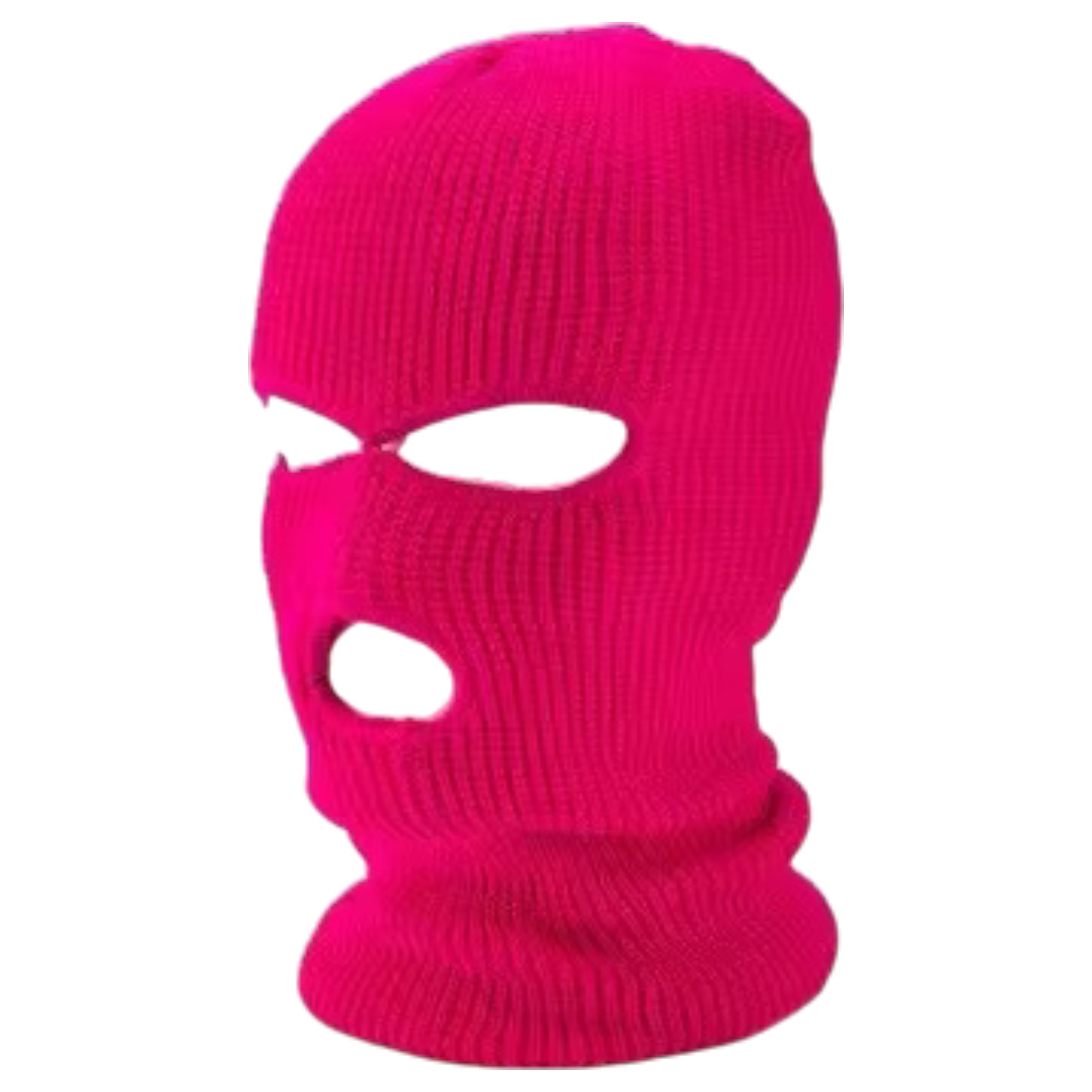 Balaclava – kötött szopóálarc 3 nyílással (sötét pink)