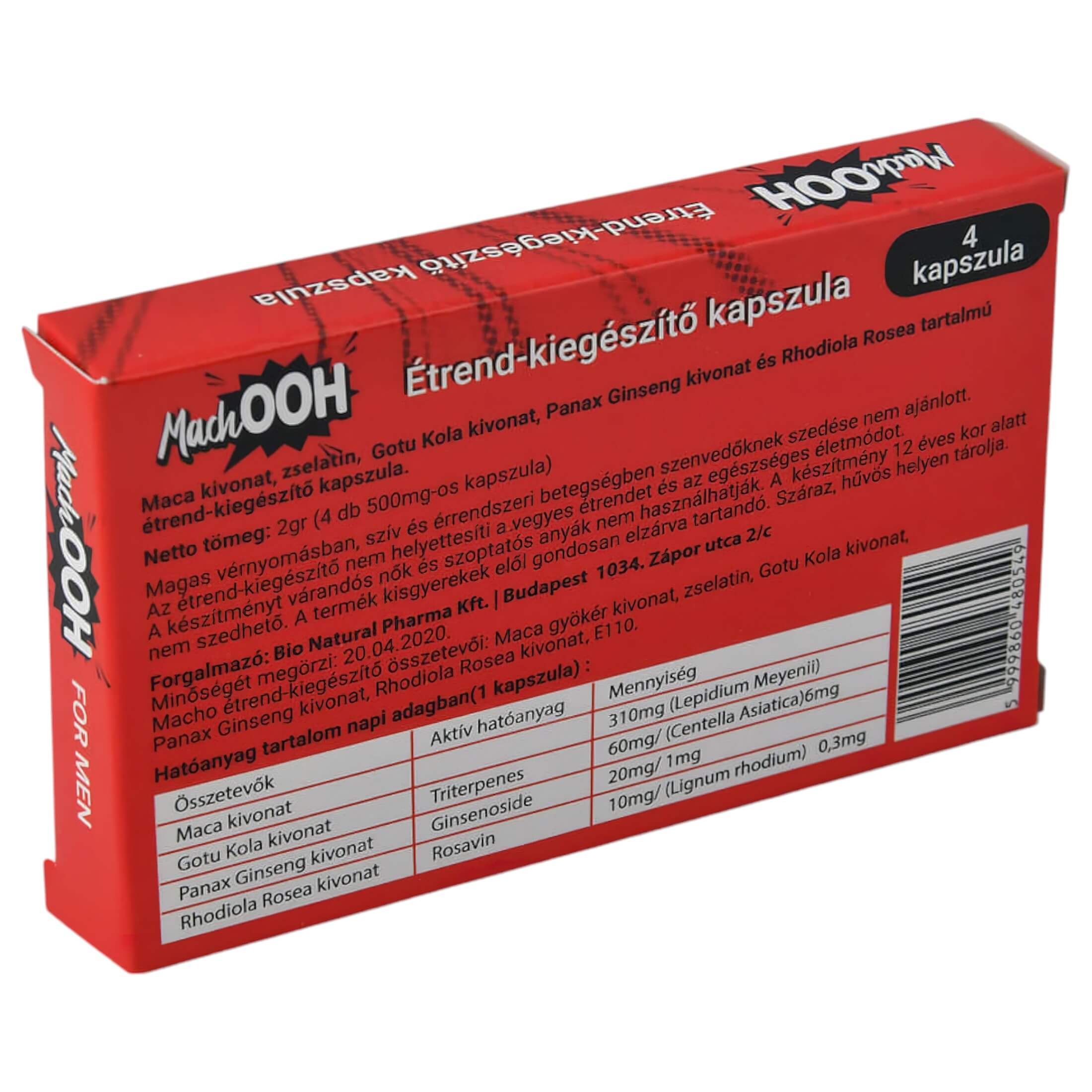 MachOOH étrend kiegészítő kapszula férfiaknak (4db)