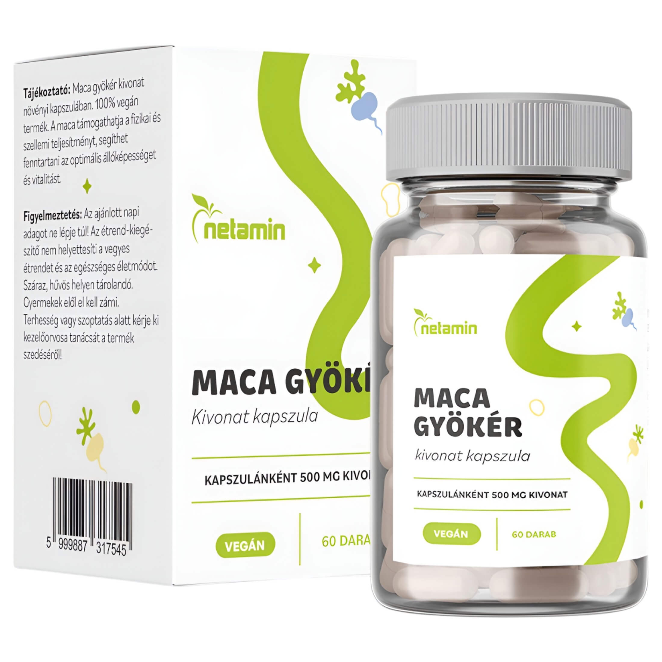 Netamin Maca 500 mg – étrend kiegészítő kapszula (60db)